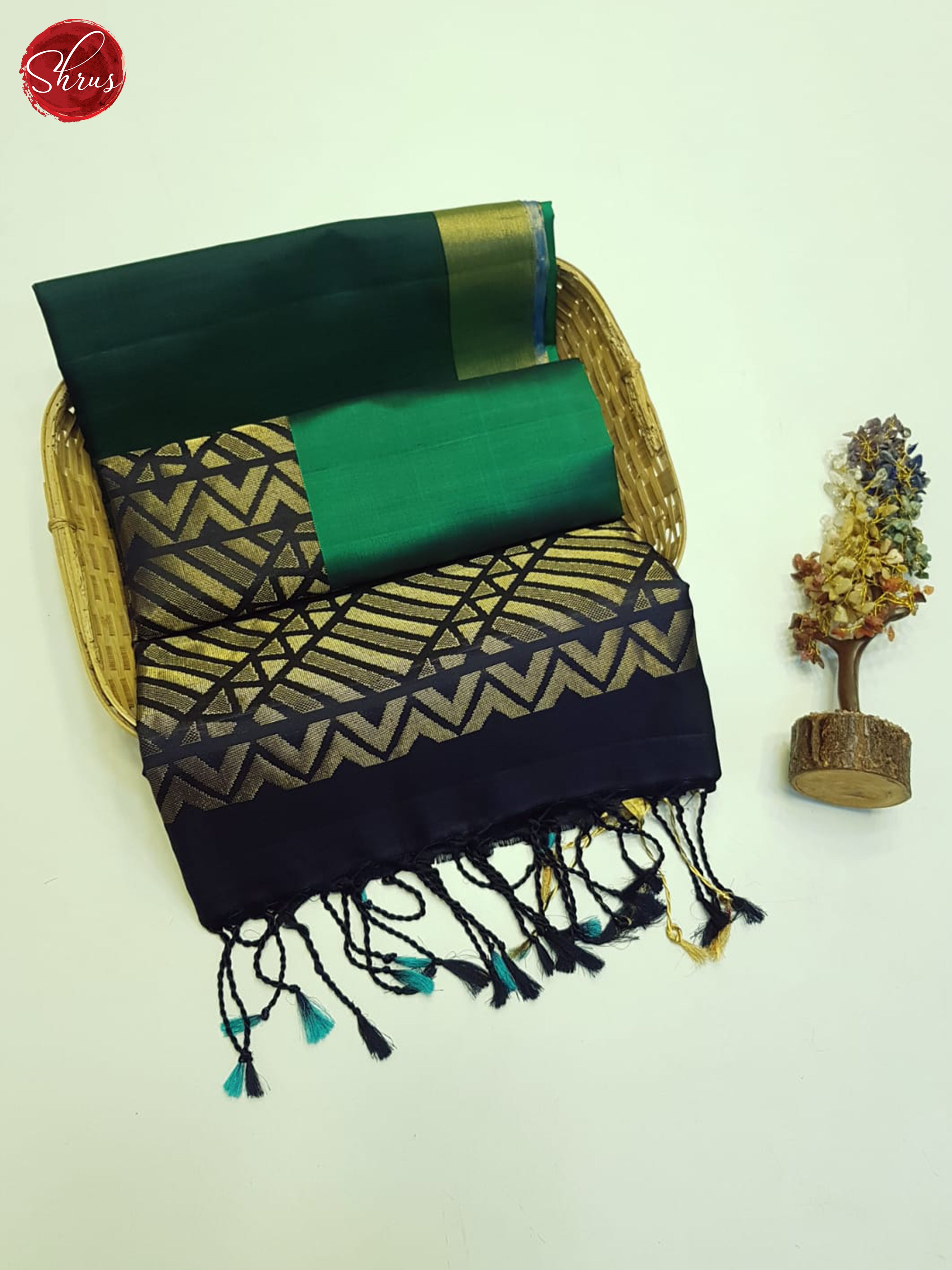 Green And Blue- Soft Silk Saree - Shop on ShrusEternity.com