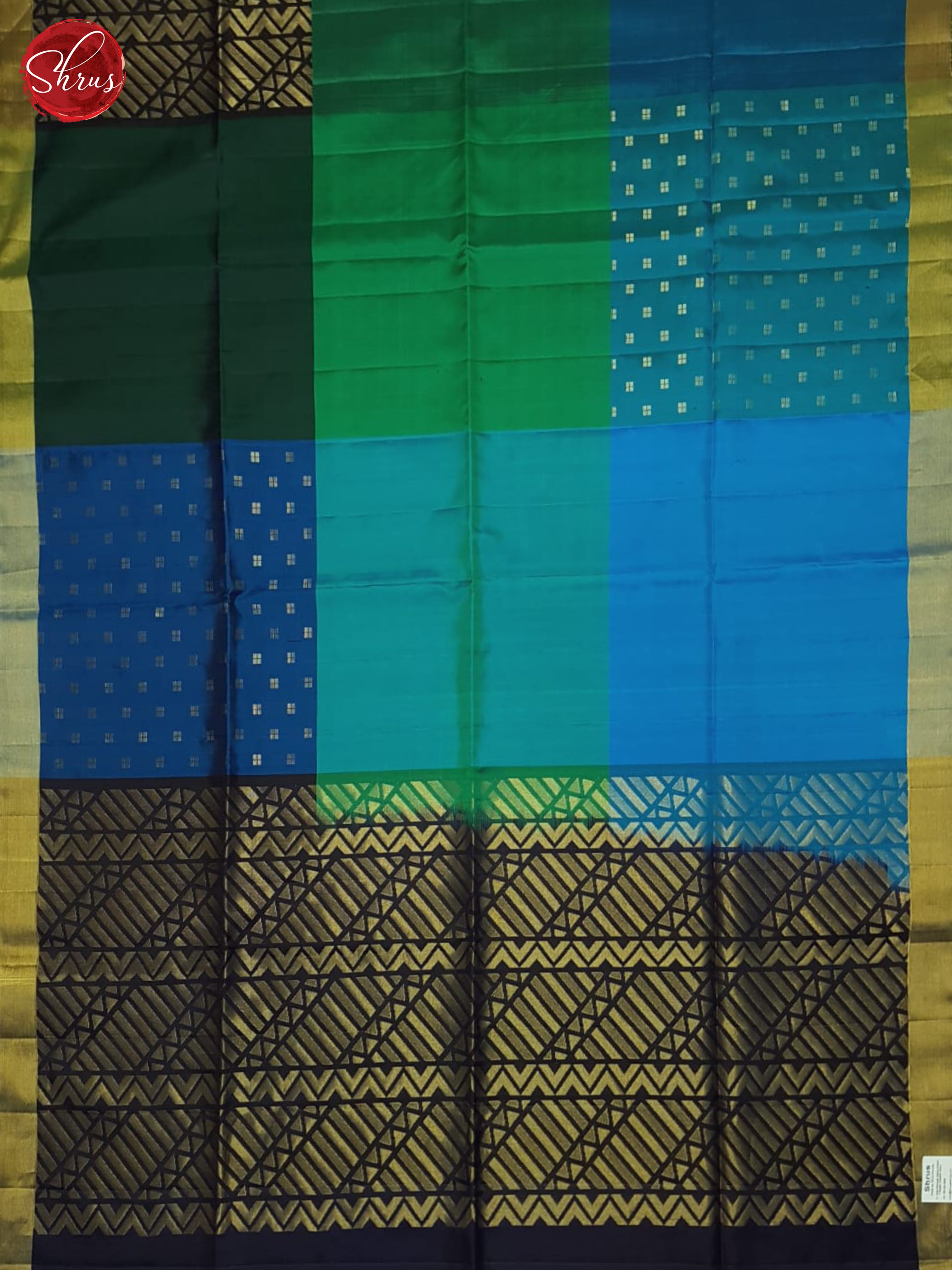 Green And Blue- Soft Silk Saree - Shop on ShrusEternity.com