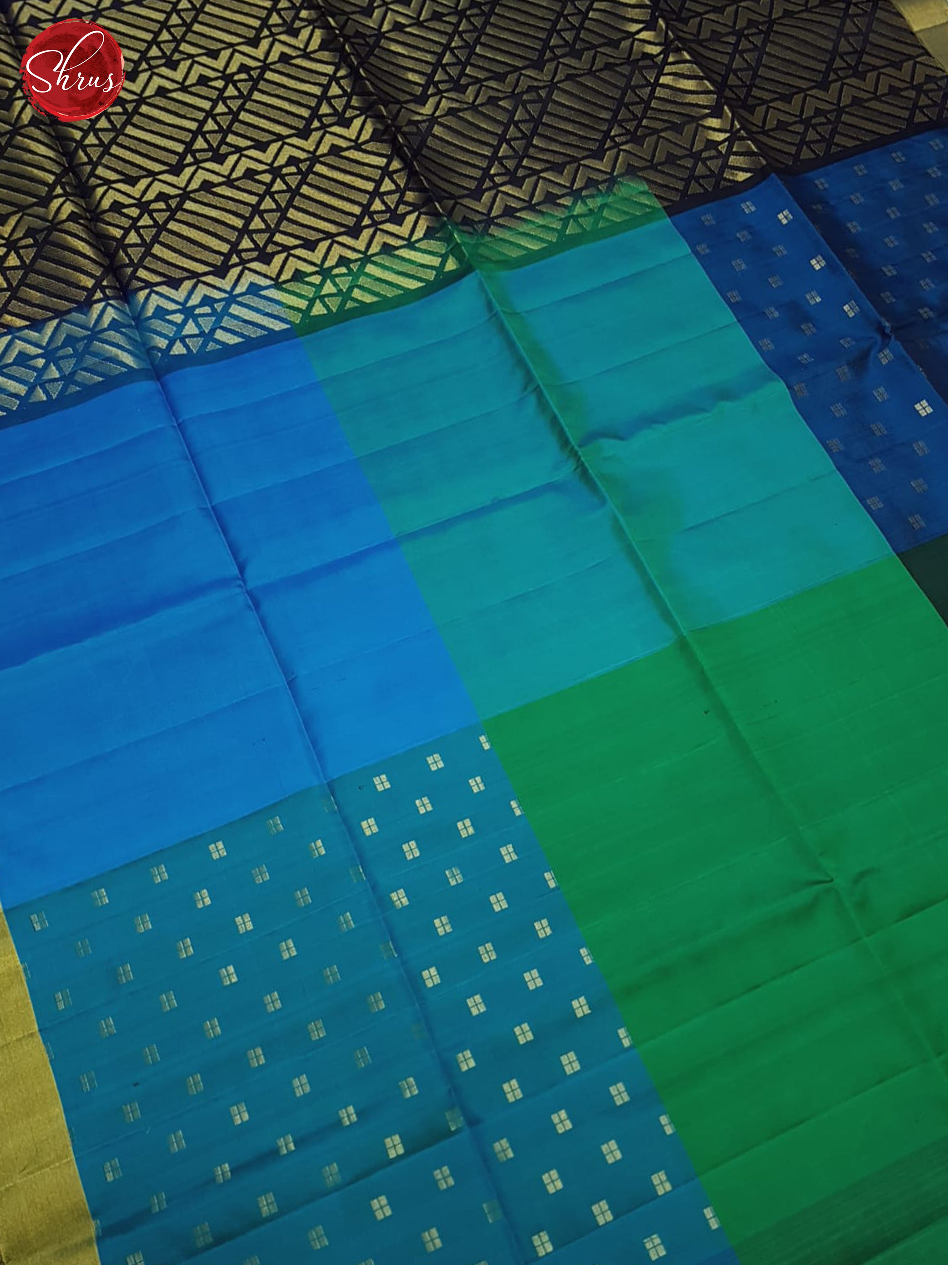 Green And Blue- Soft Silk Saree - Shop on ShrusEternity.com