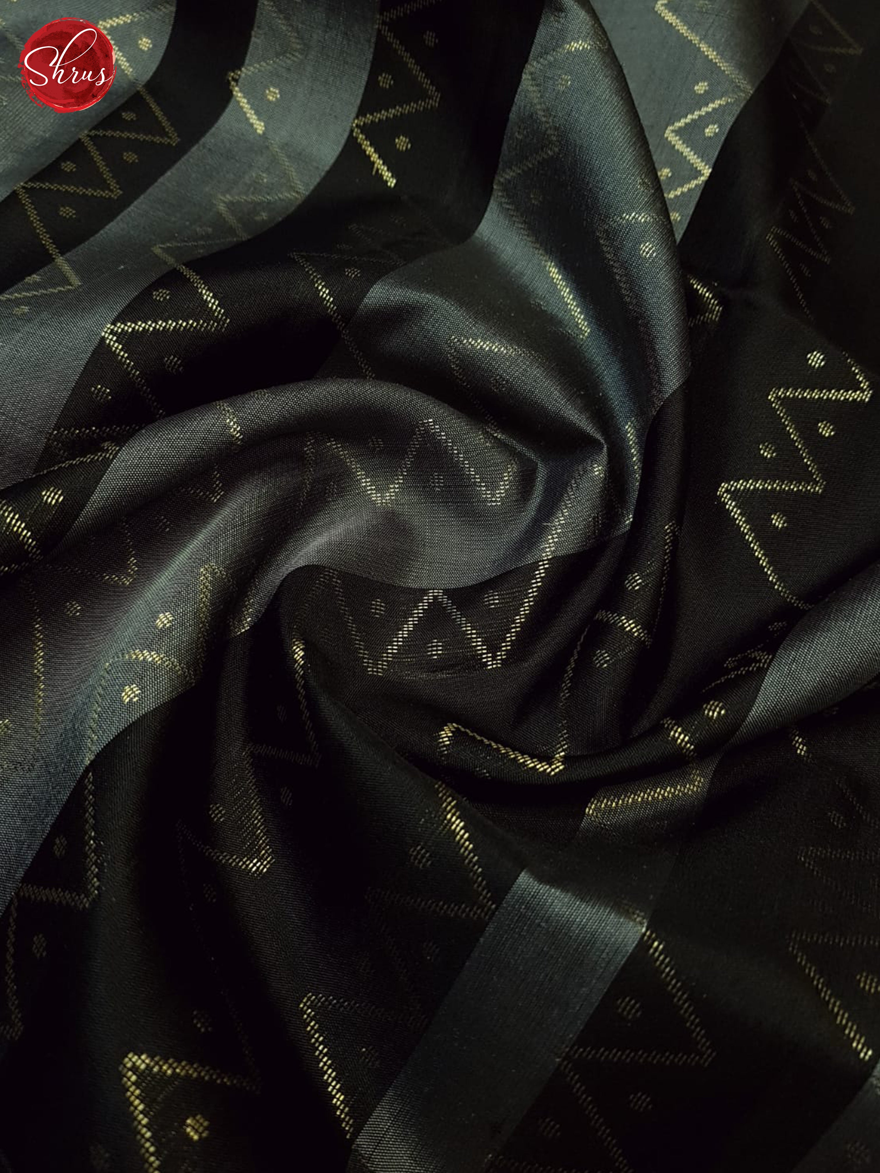 Grey And Black- Soft Silk Saree-4