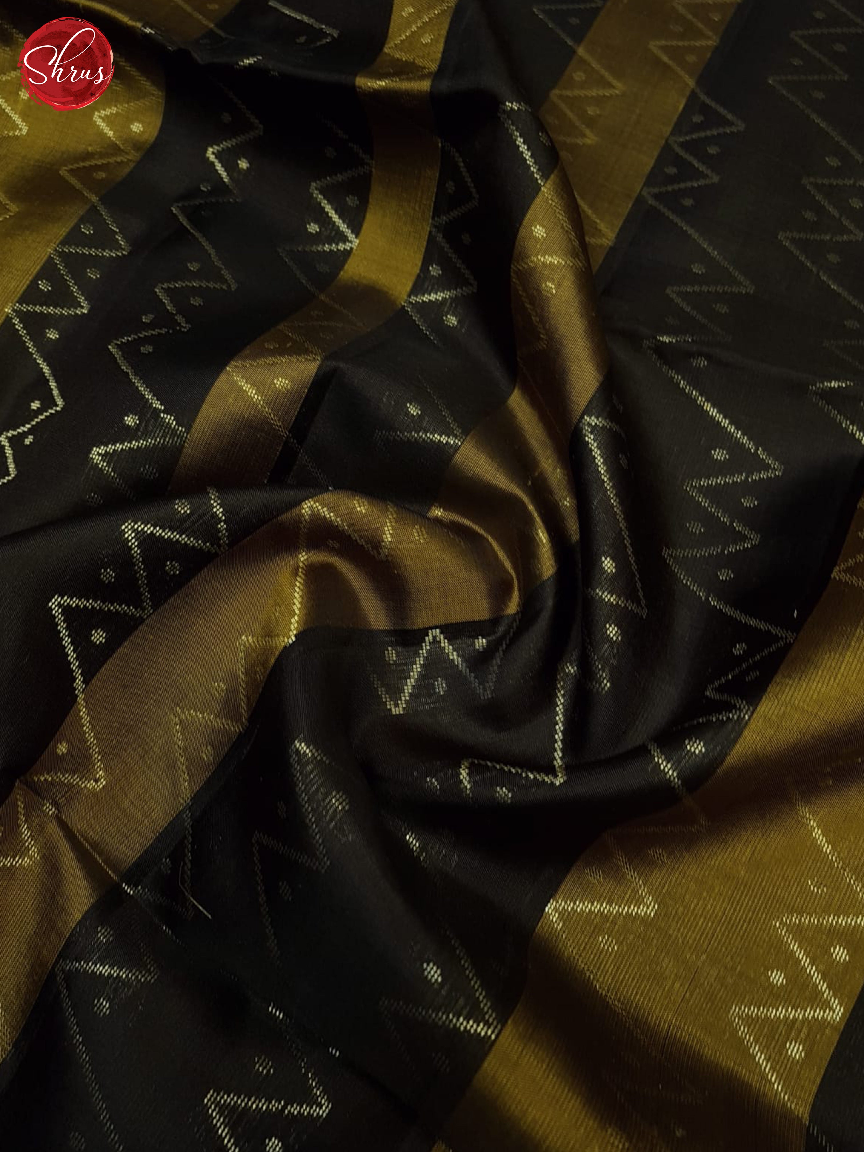 Mustard And Black- Soft Silk saree - Shop on ShrusEternity.com
