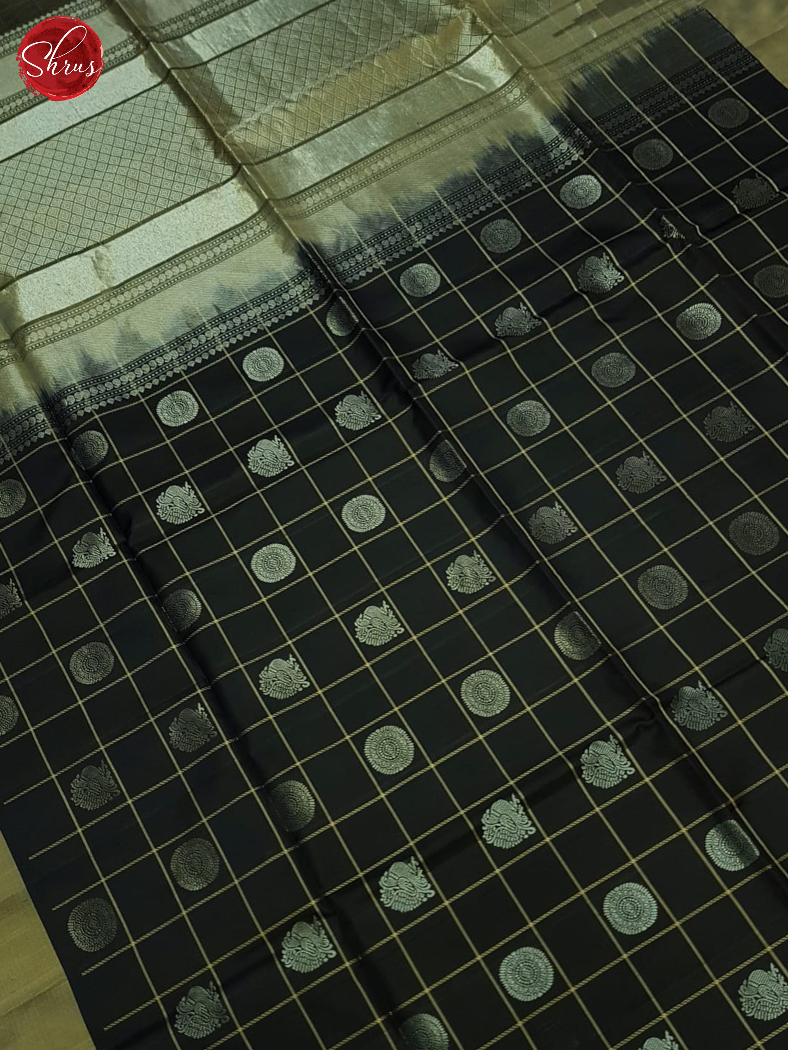 Black And Brown- Soft Silk Saree - Shop on ShrusEternity.com