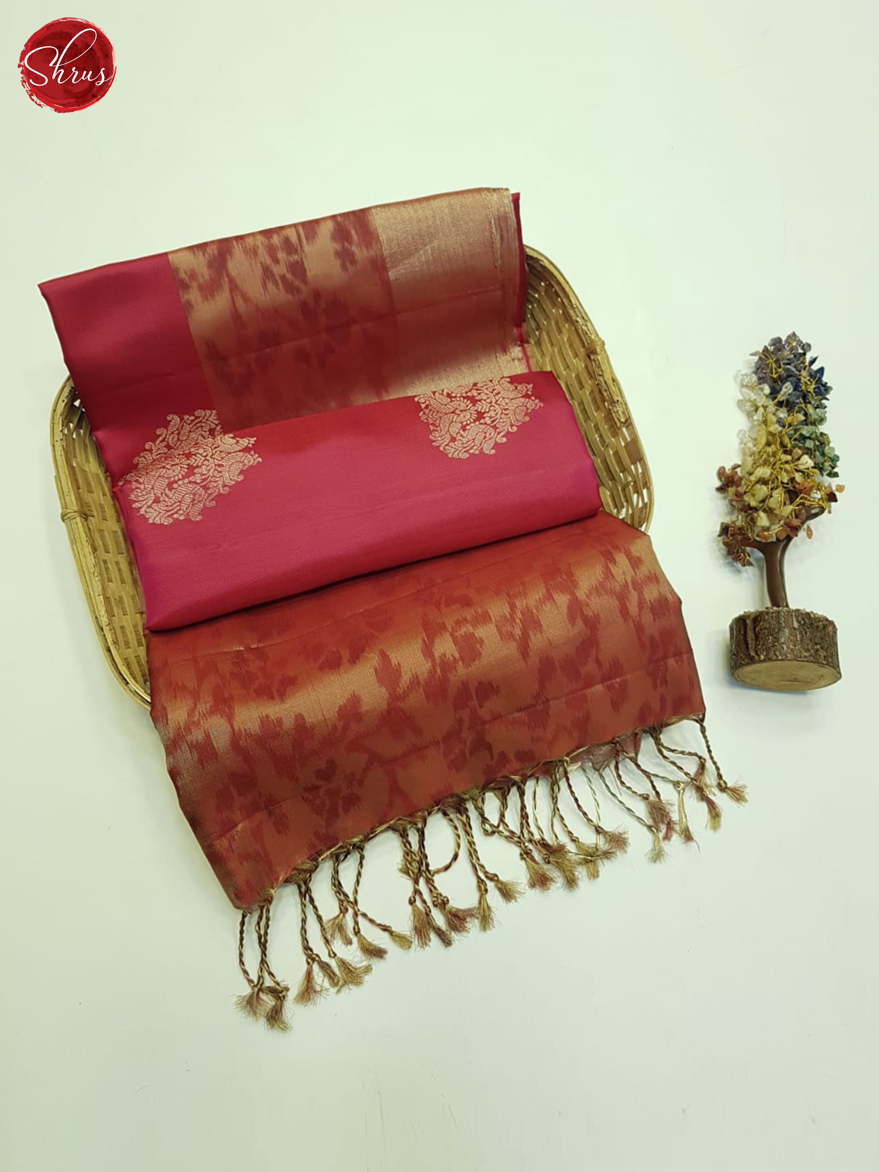 Pink And Orange- Soft Silk Saree - Shop on ShrusEternity.com