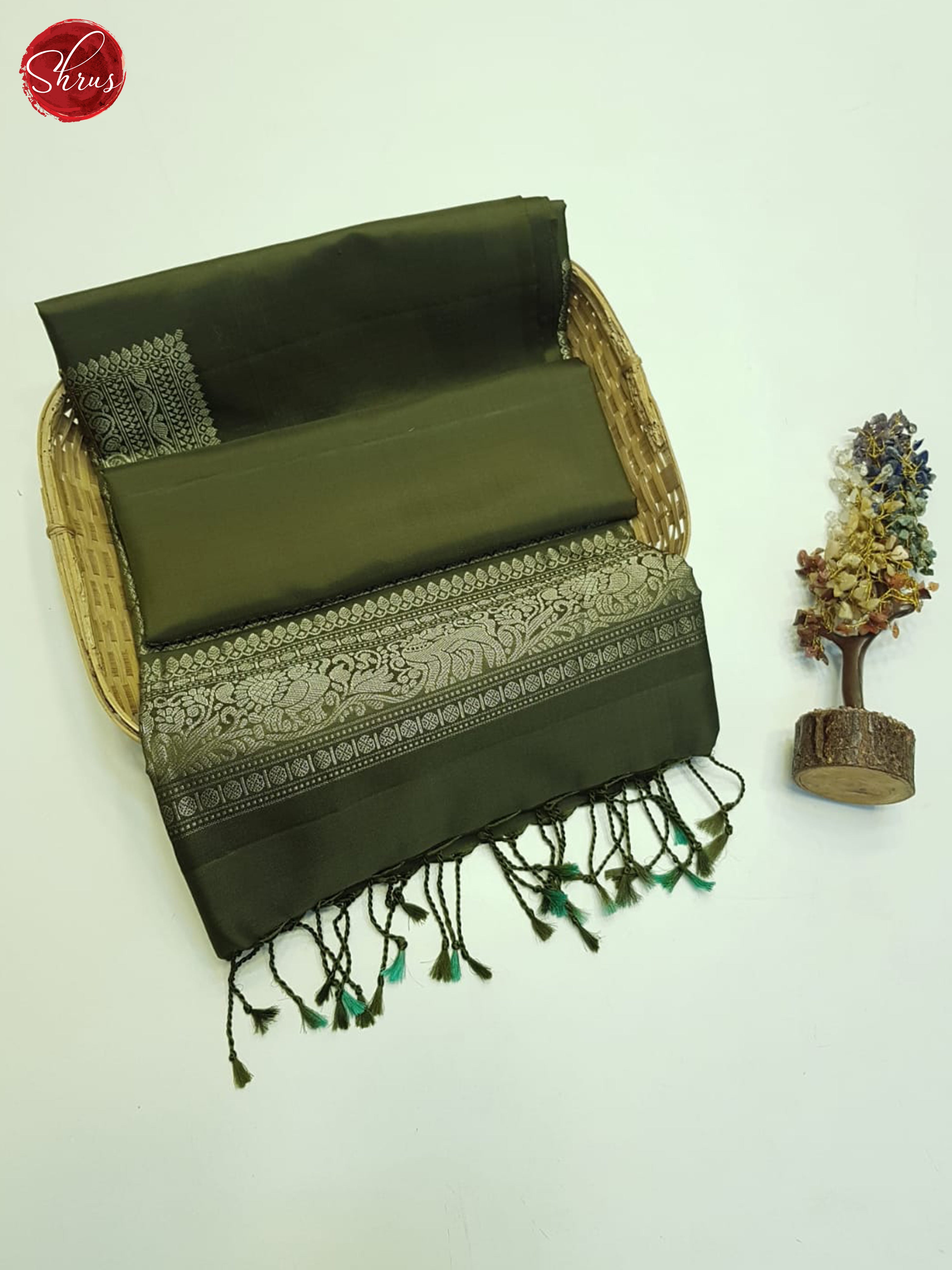 Green(Single Tone) -Soft Silk Saree - Shop on ShrusEternity.com