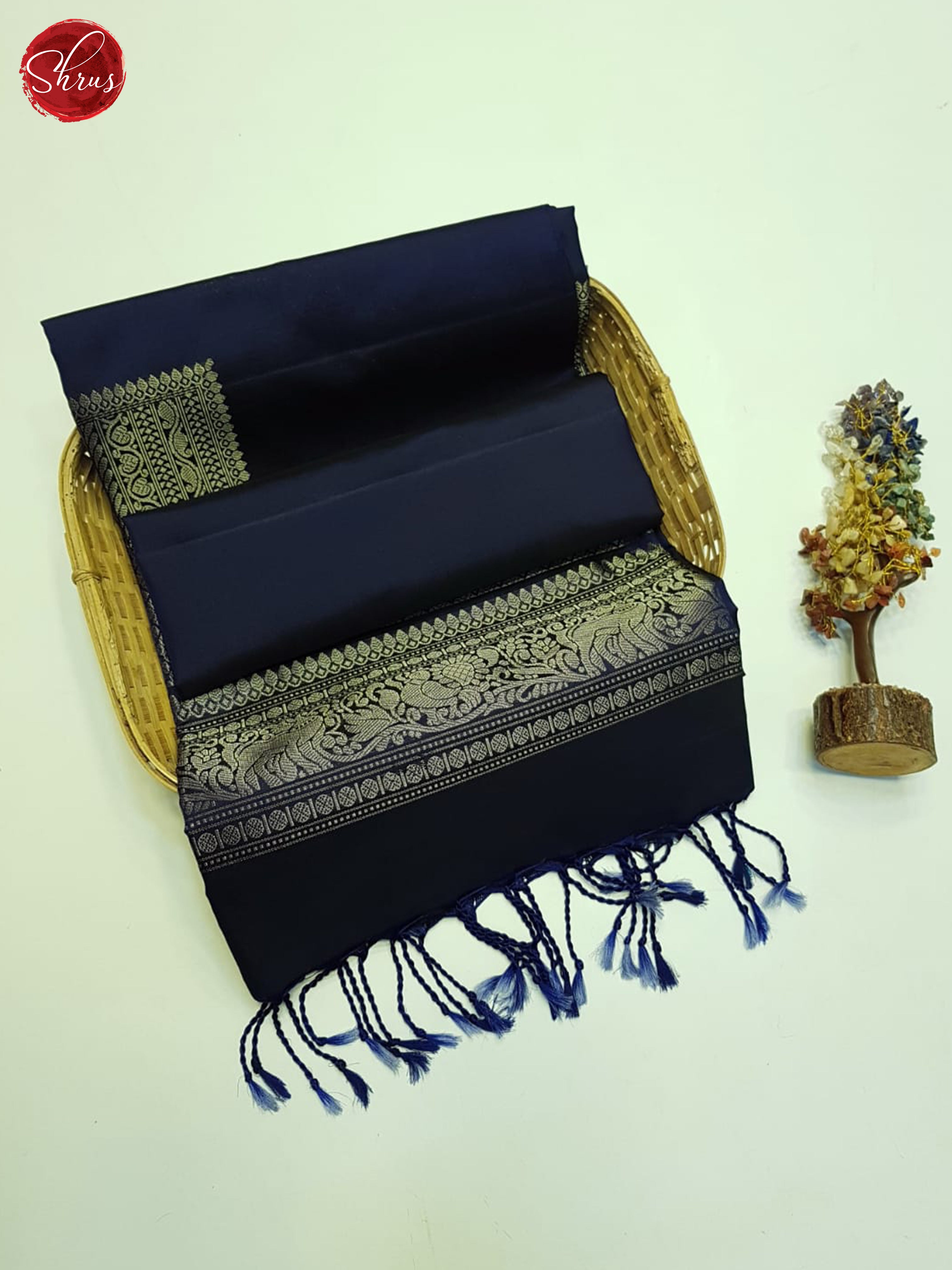 Blue(Single Tone)- Soft Silk Saree-1
