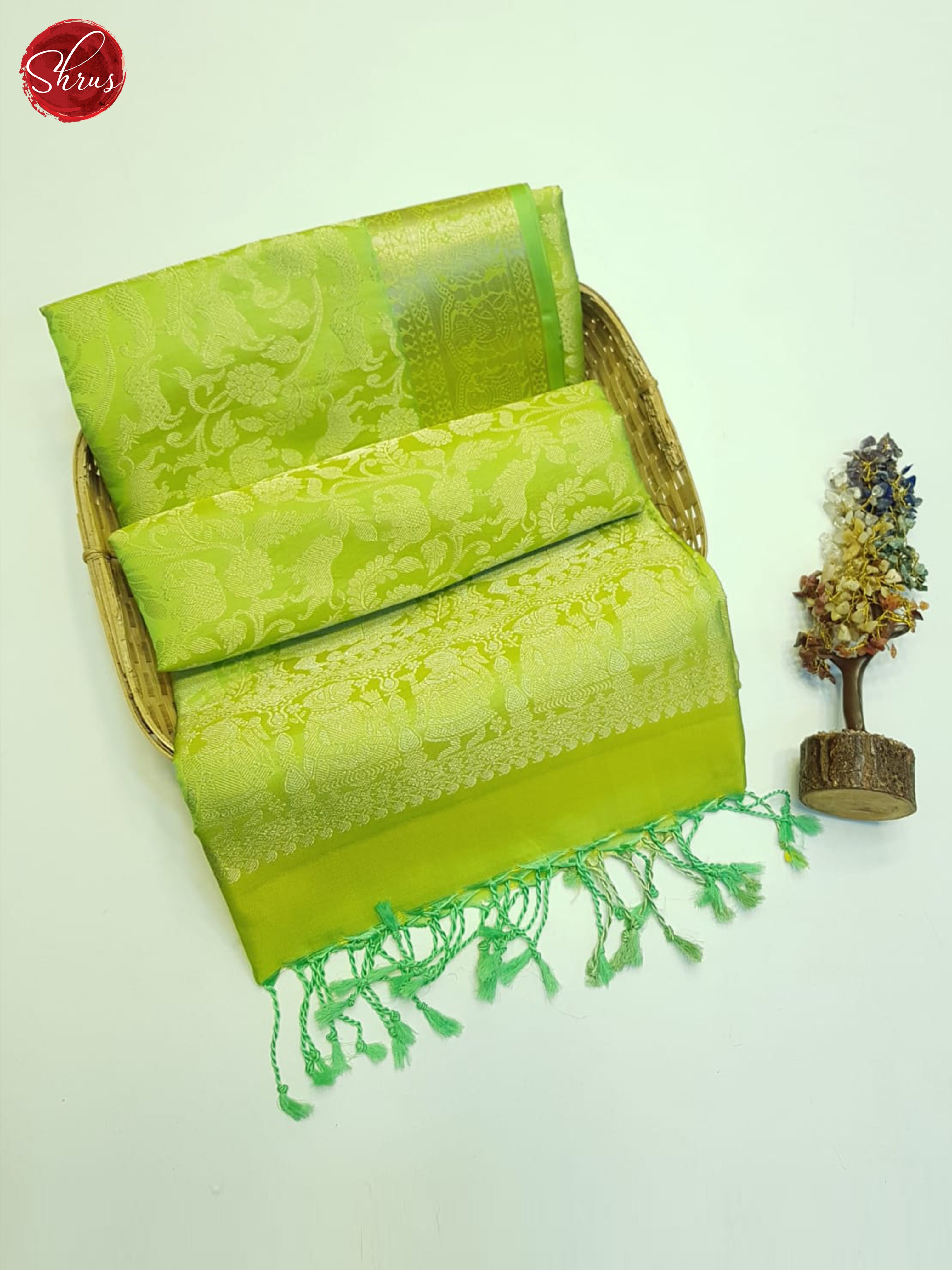Green(Single tone)-Soft silk saree - Shop on ShrusEternity.com