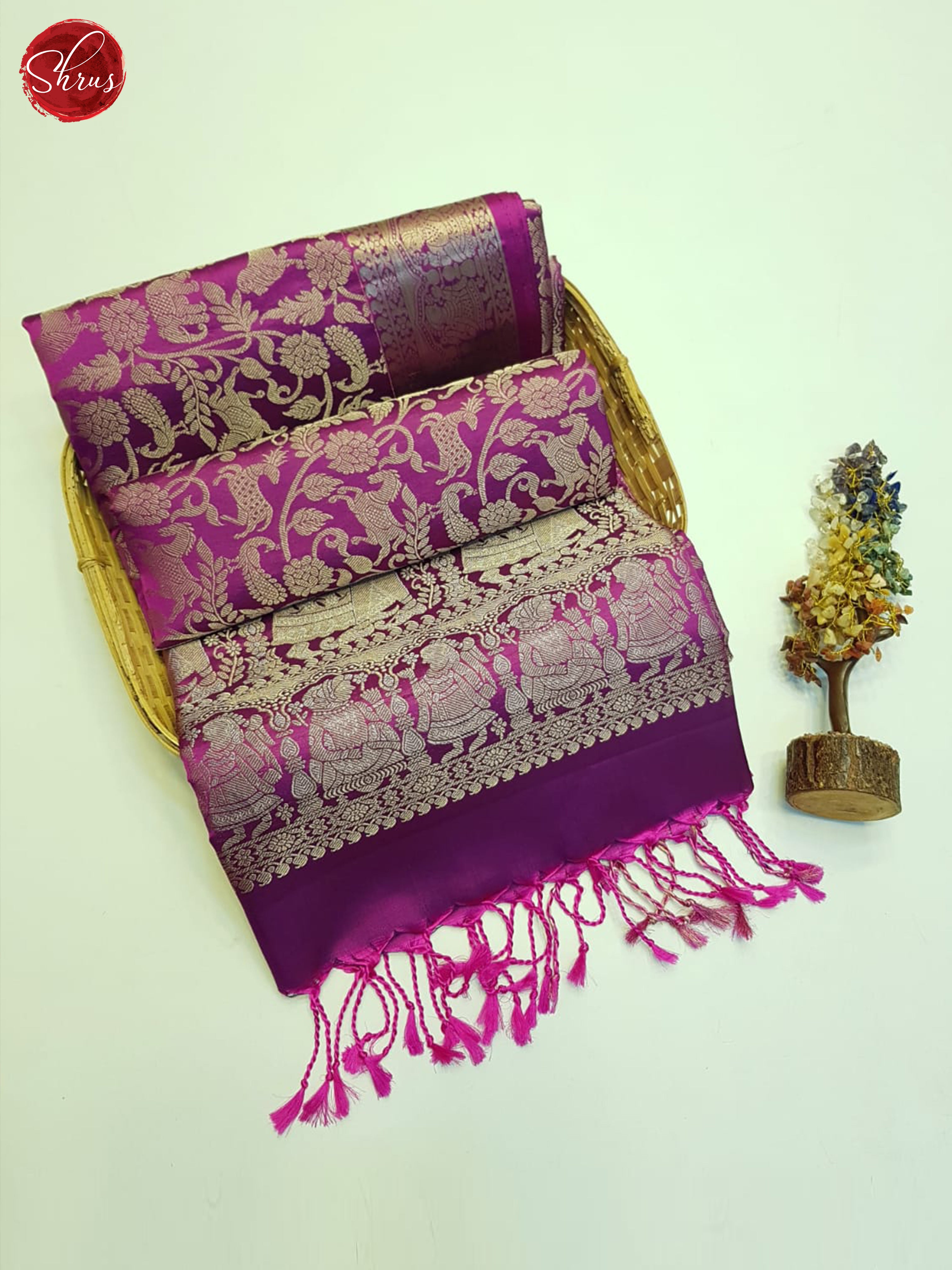 Pink(Single tone)-Soft silk saree - Shop on ShrusEternity.com