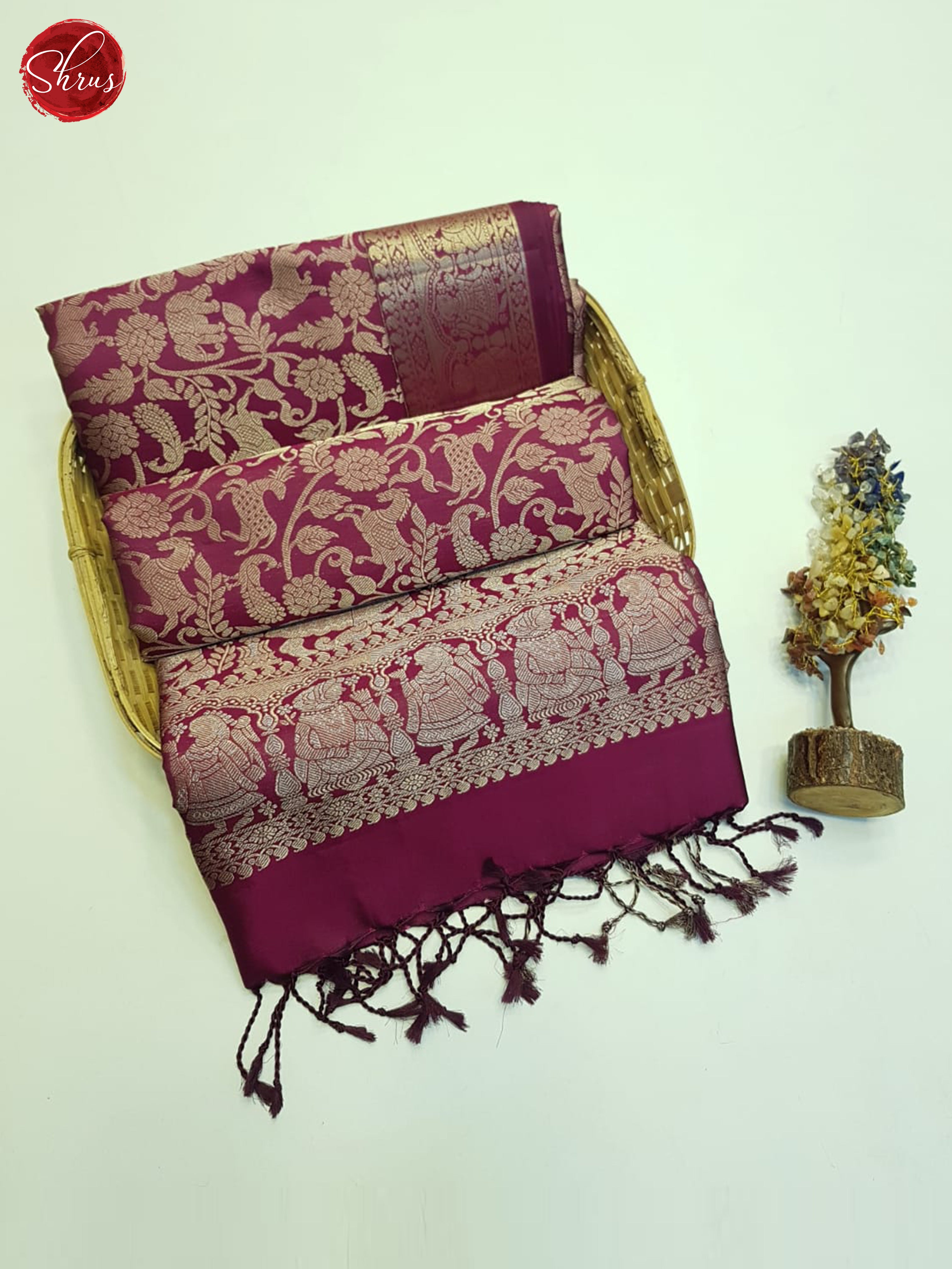 Burgundy (Single Tone) - Soft Silk Saree - Shop on ShrusEternity.com