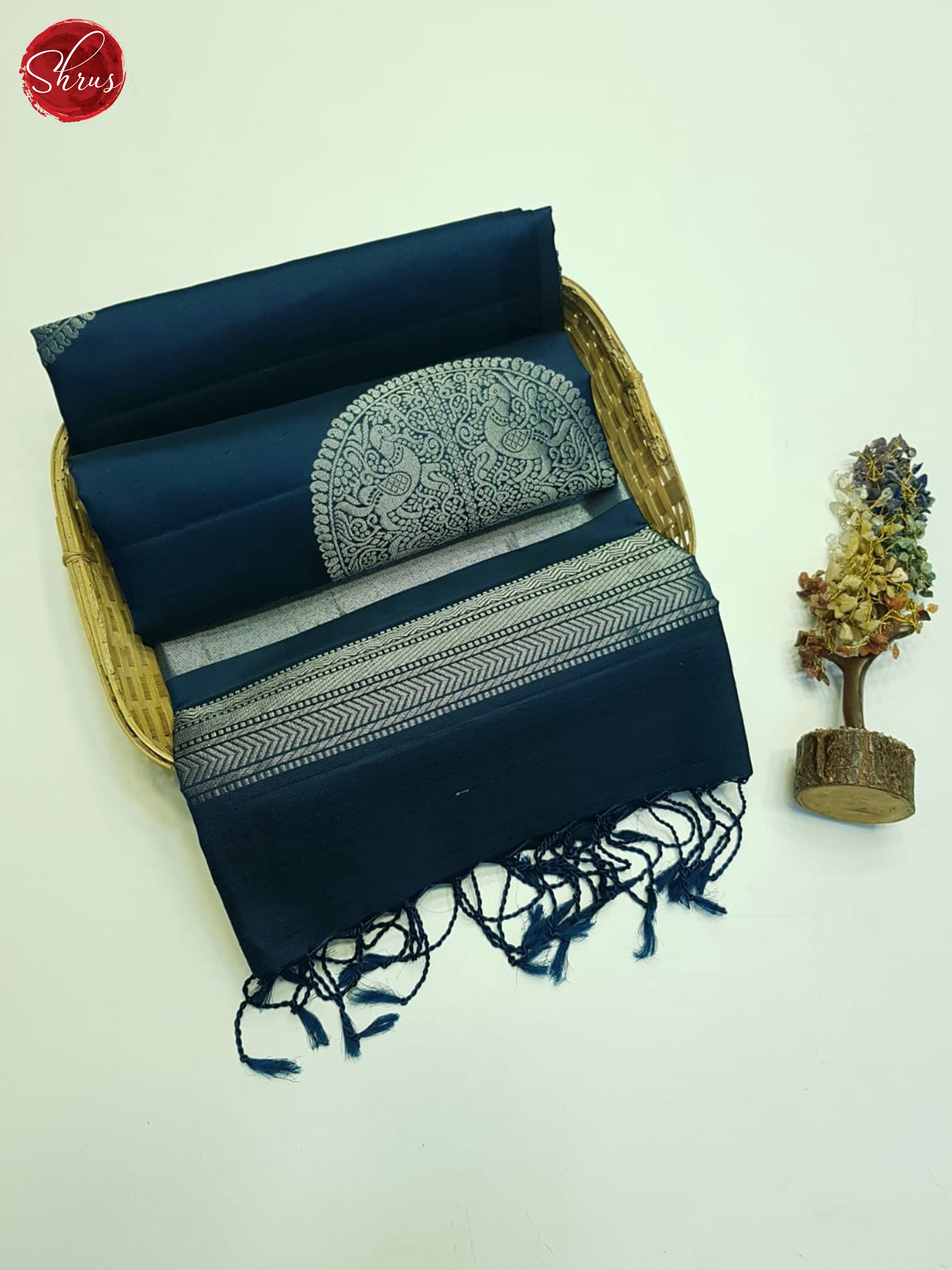 Blue(Single Tone)- Soft Silk Saree - Shop on ShrusEternity.com