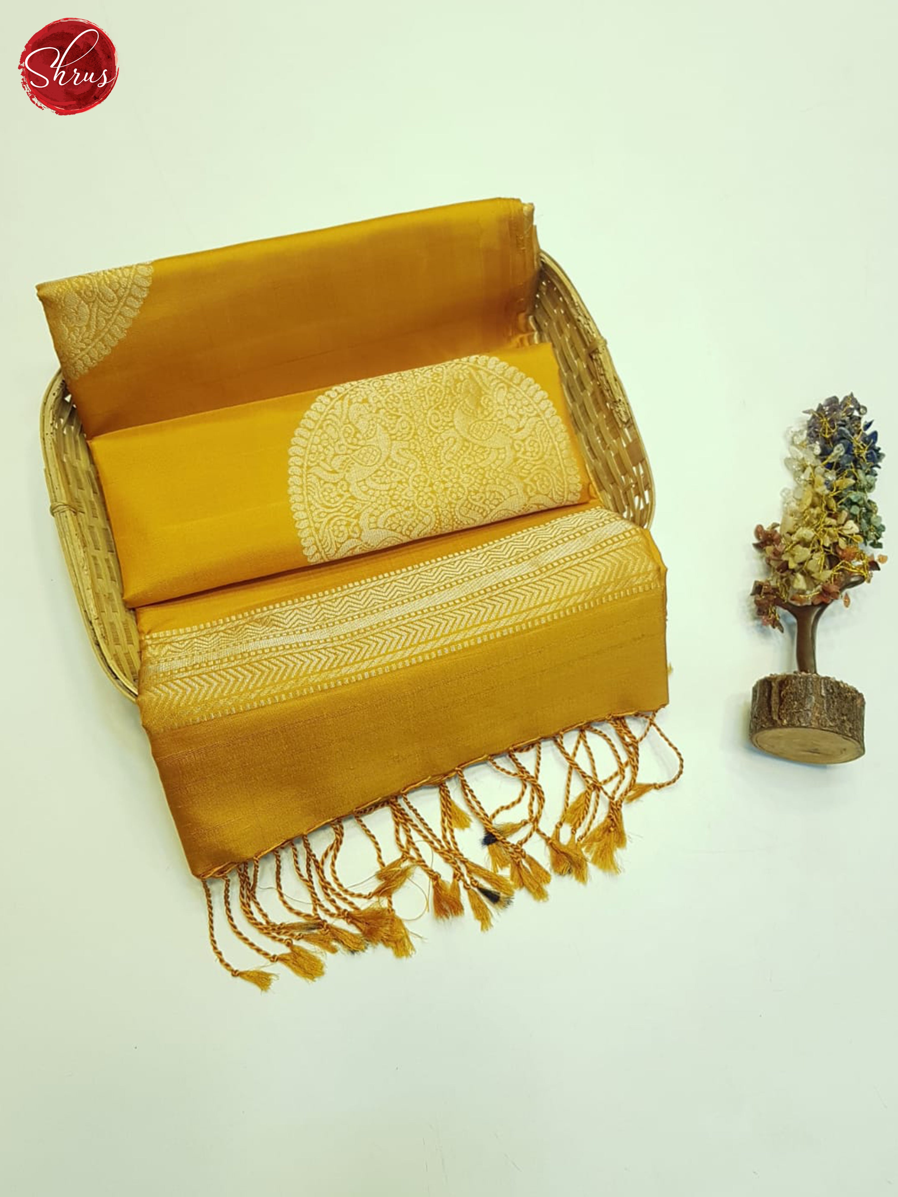 Mustard(Single Tone)- Soft Silk Saree - Shop on ShrusEternity.com
