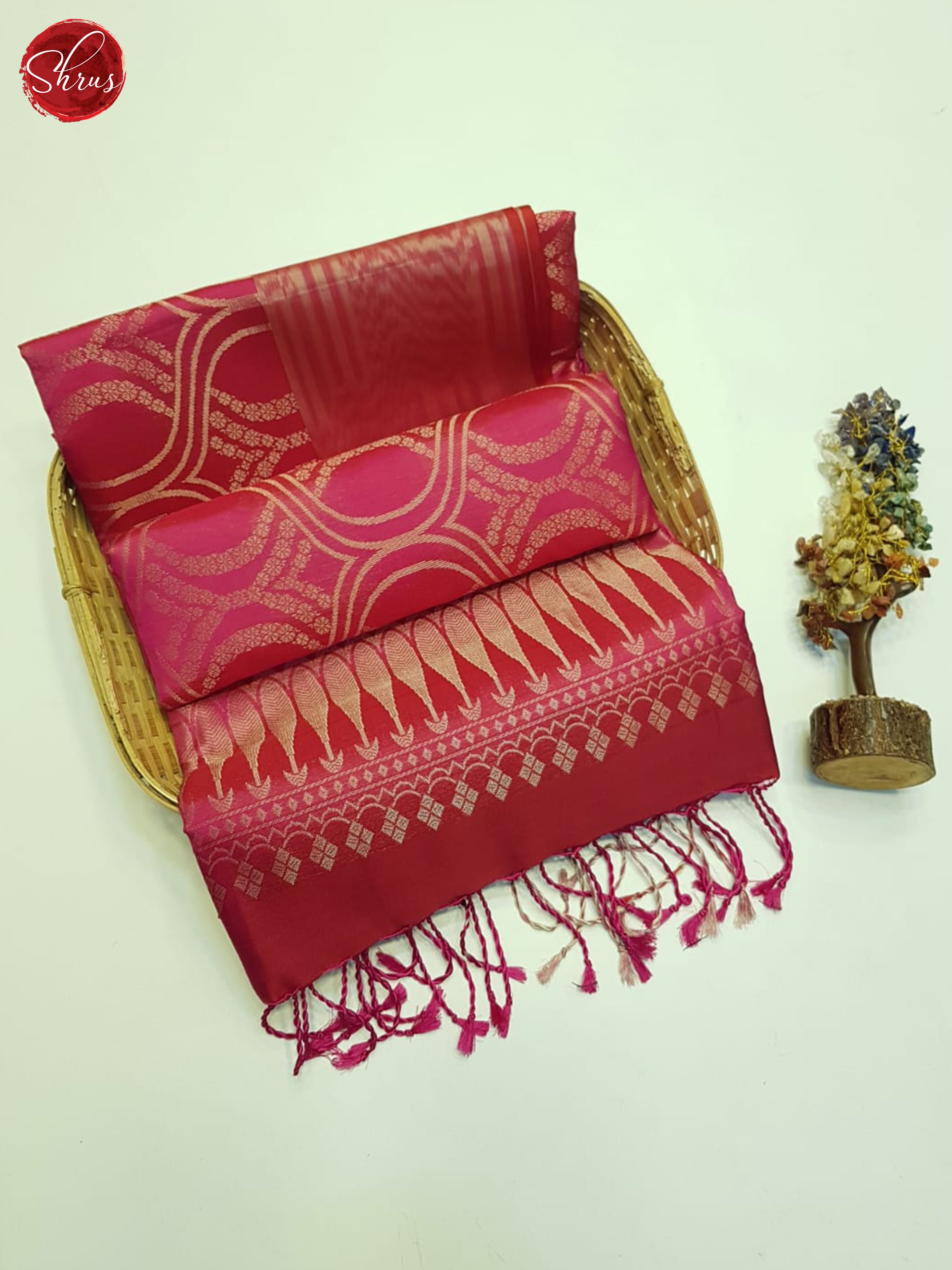 Pink(Single Tone)- soft Silk Saree - Shop on ShrusEternity.com