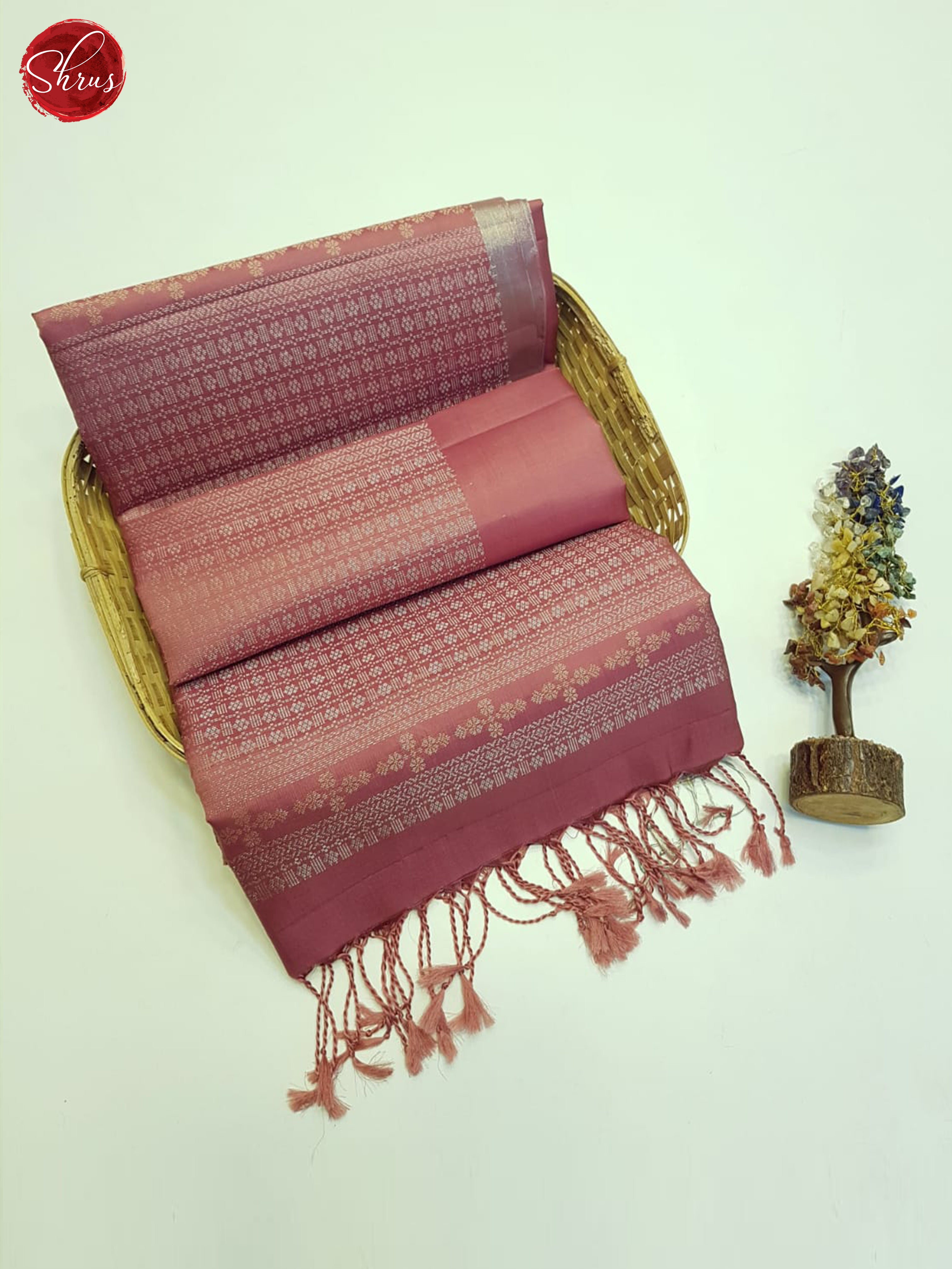 Dusty Dark Onion Pink(Single tone)-Soft silk saree - Shop on ShrusEternity.com