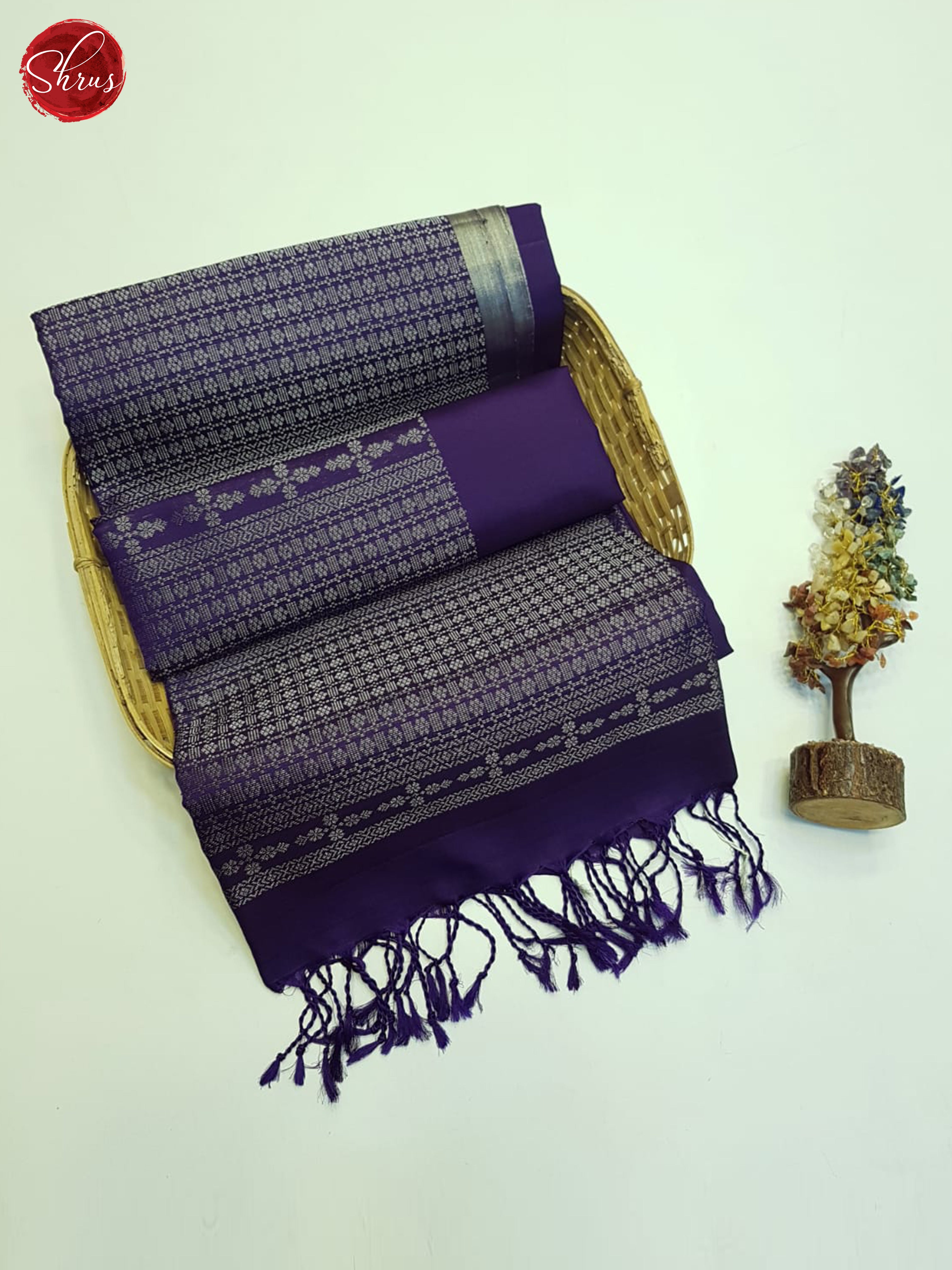 Violet(single tone)-Soft silk saree - Shop on ShrusEternity.com