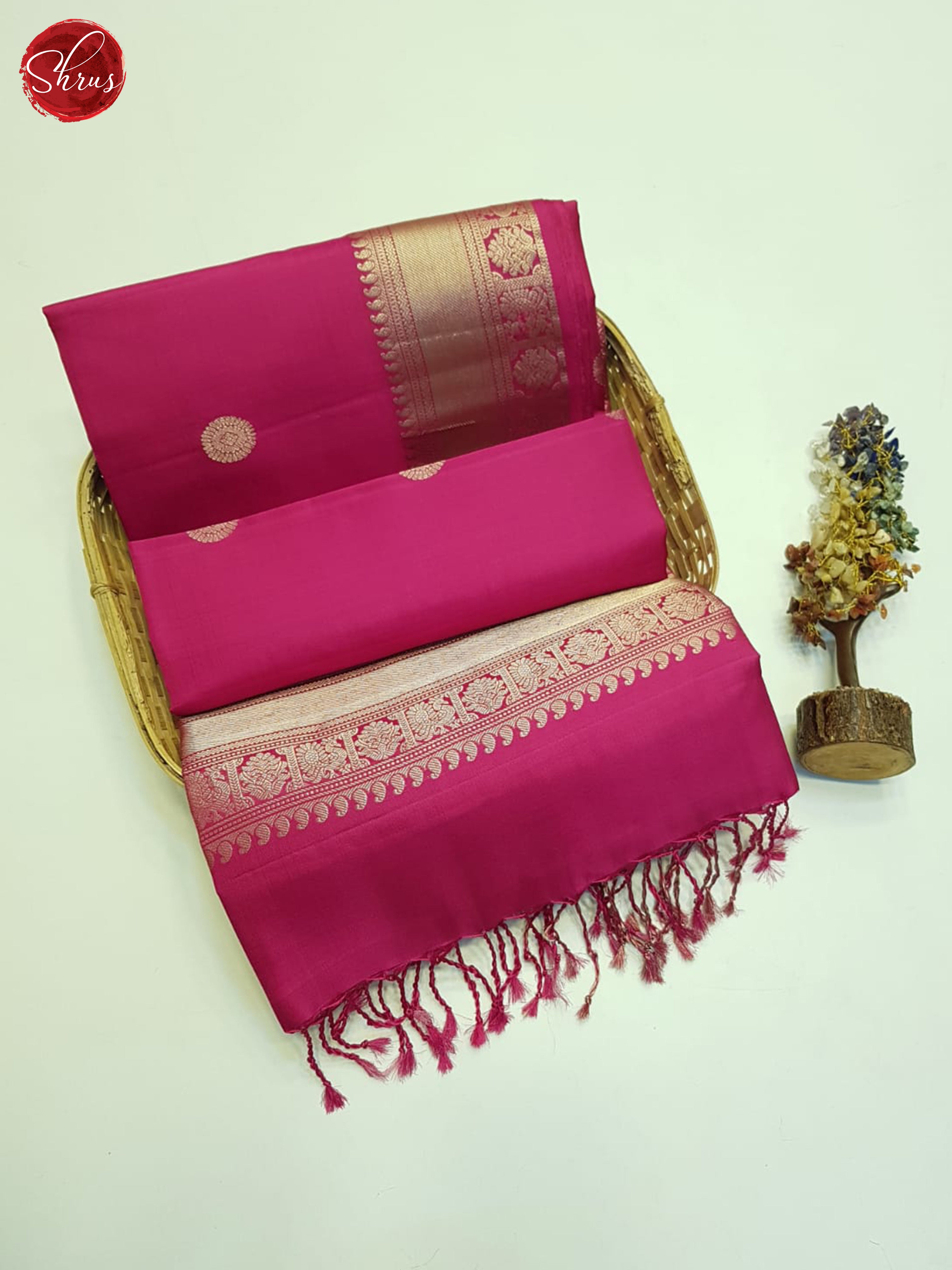 Pink(Single Tone)- Soft Silk Saree - Shop on ShrusEternity.com