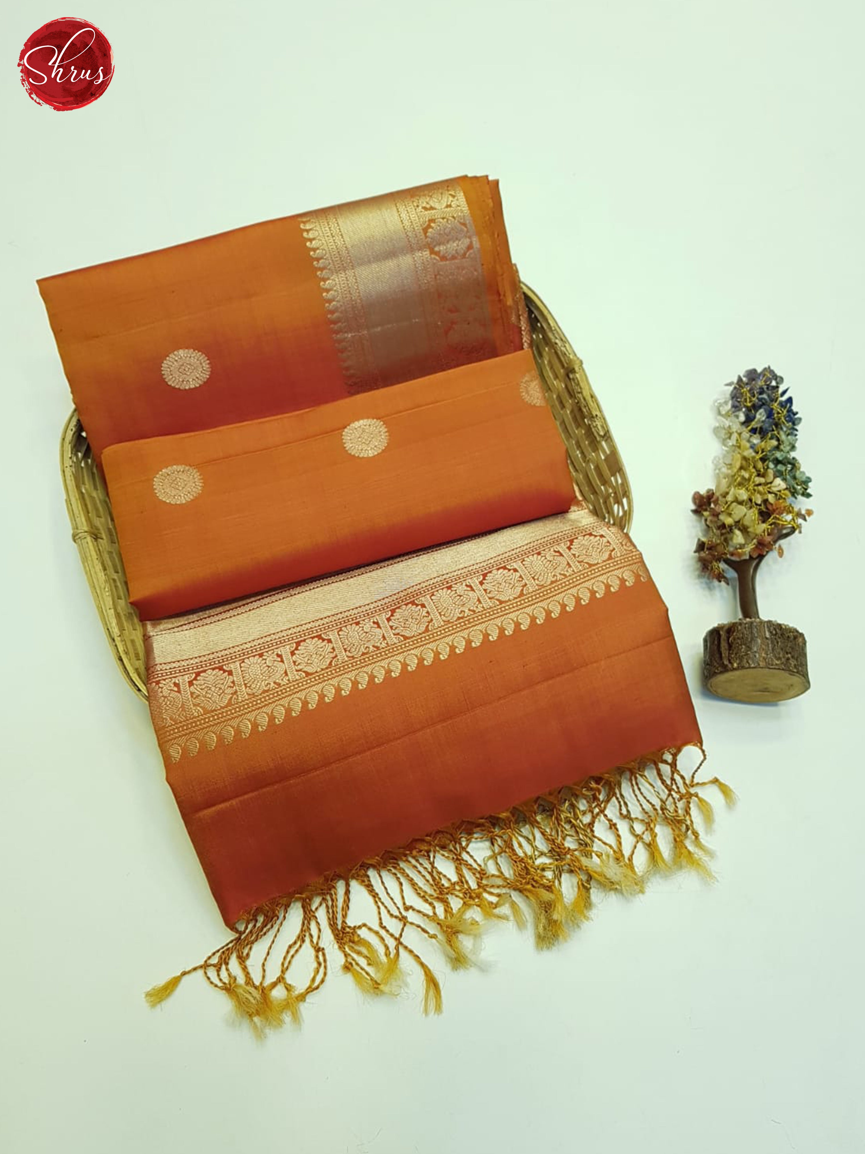 Orange(Single Tone)- Soft Silk Saree - Shop on ShrusEternity.com