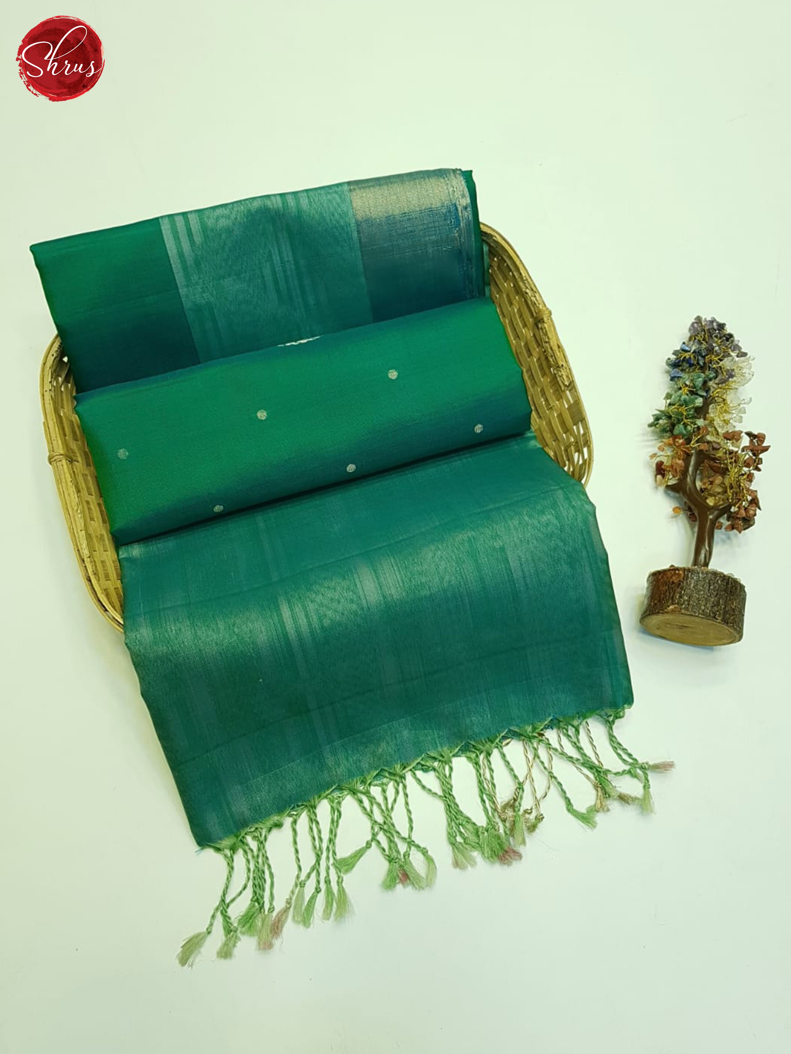 Green(Single Tone)- Soft Silk Saree - Shop on ShrusEternity.com