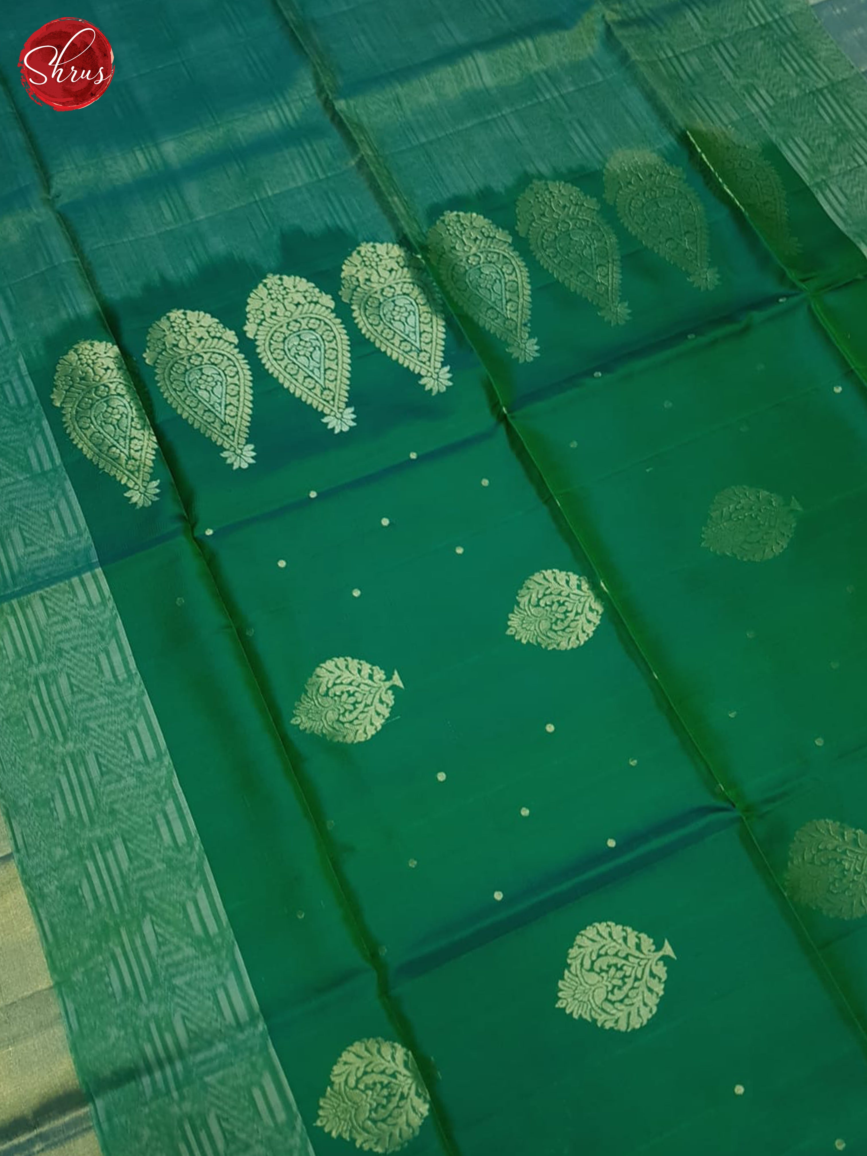 Green(Single Tone)- Soft Silk Saree - Shop on ShrusEternity.com