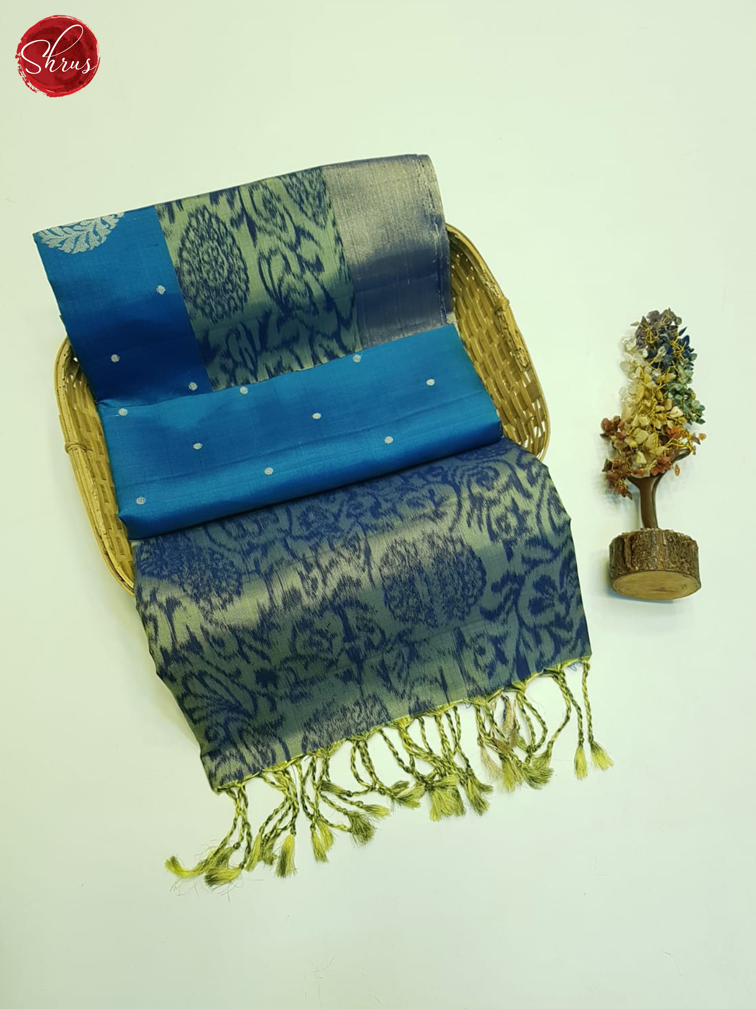 Blue And Green- Soft Silk Saree - Shop on ShrusEternity.com