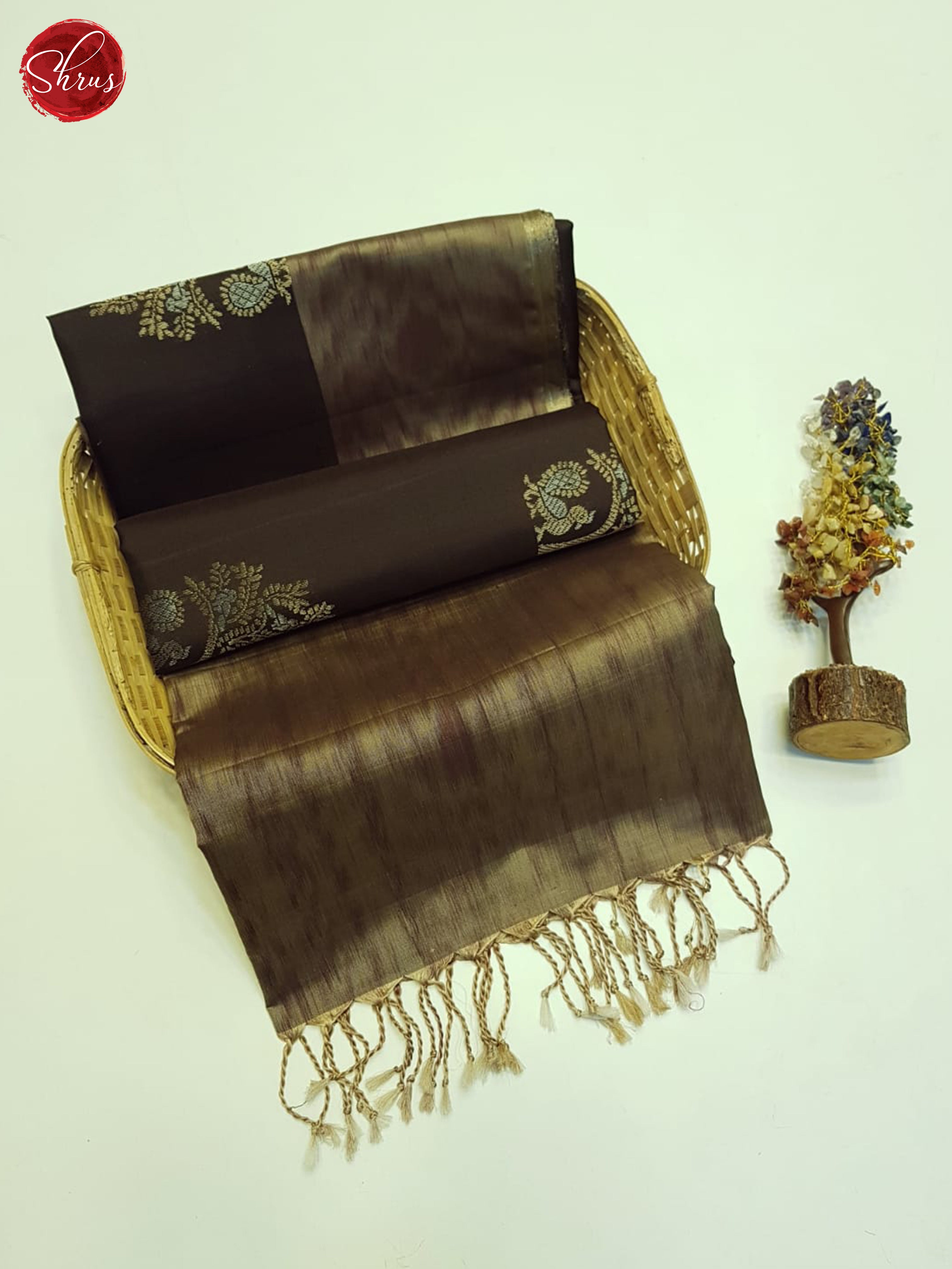 Brown And Dusty Wine - Soft Silk Saree - Shop on ShrusEternity.com