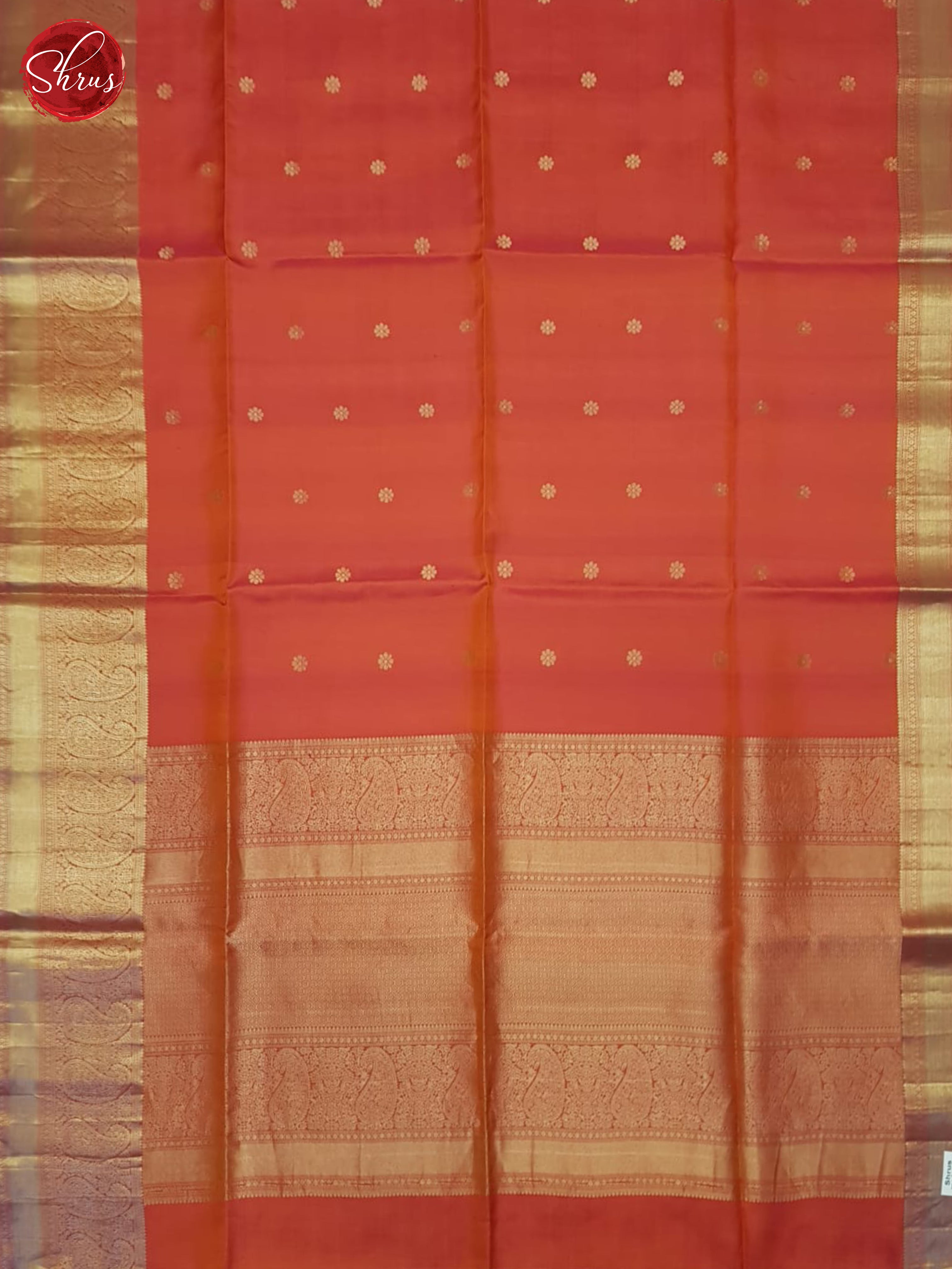 Orangish Pink(Single Tone)- Soft Silk Saree - Shop on ShrusEternity.com