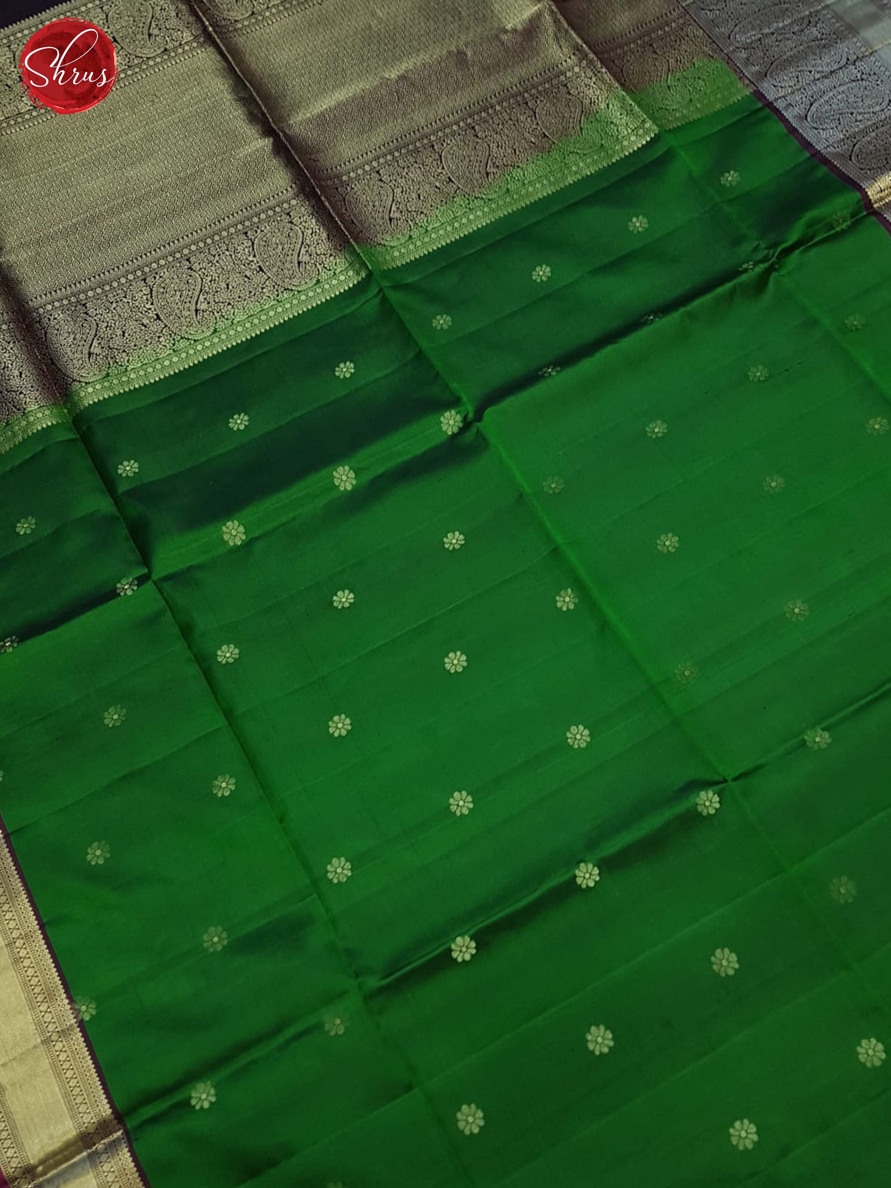 Green And Wine- Soft Silk Saree - Shop on ShrusEternity.com