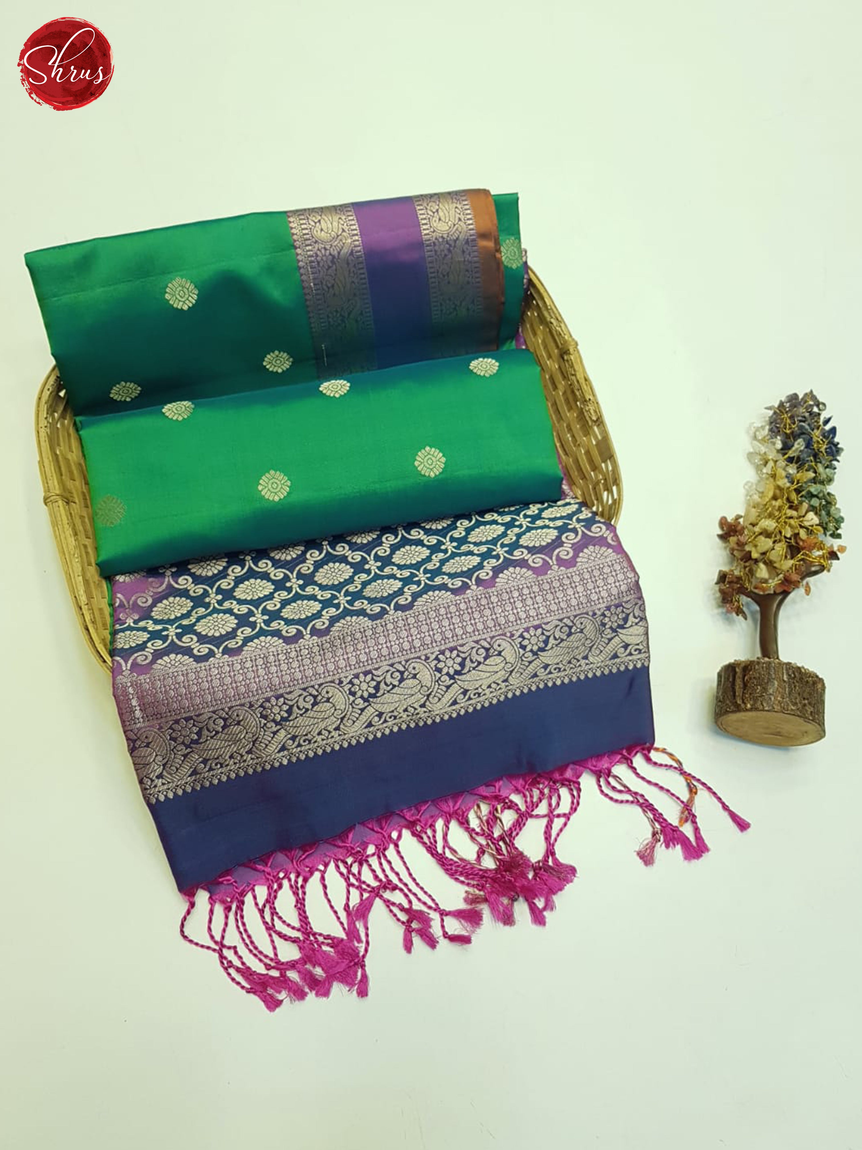 Green And Purple- Soft Silk Saree-1