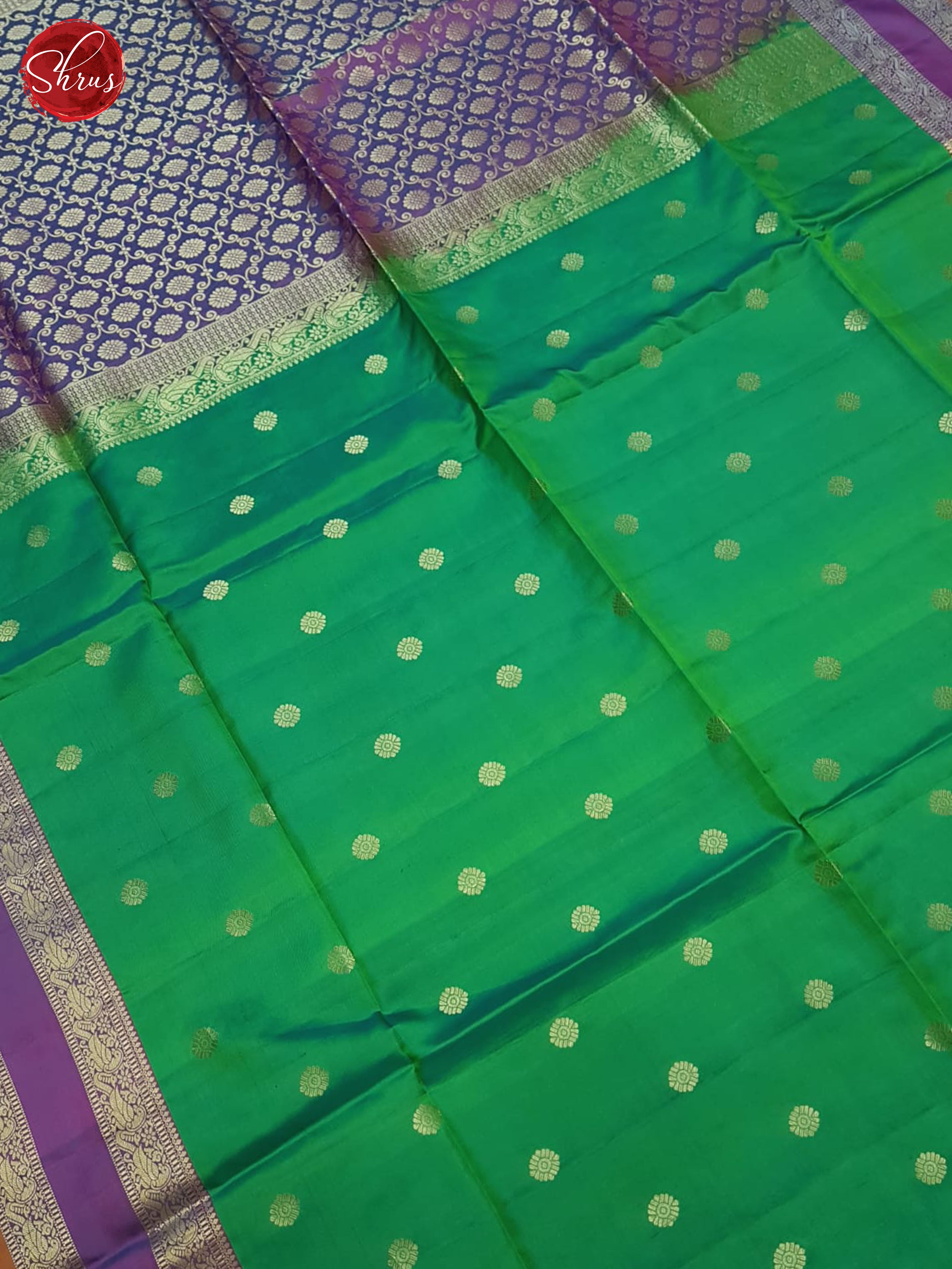 Green And Purple- Soft Silk Saree-3