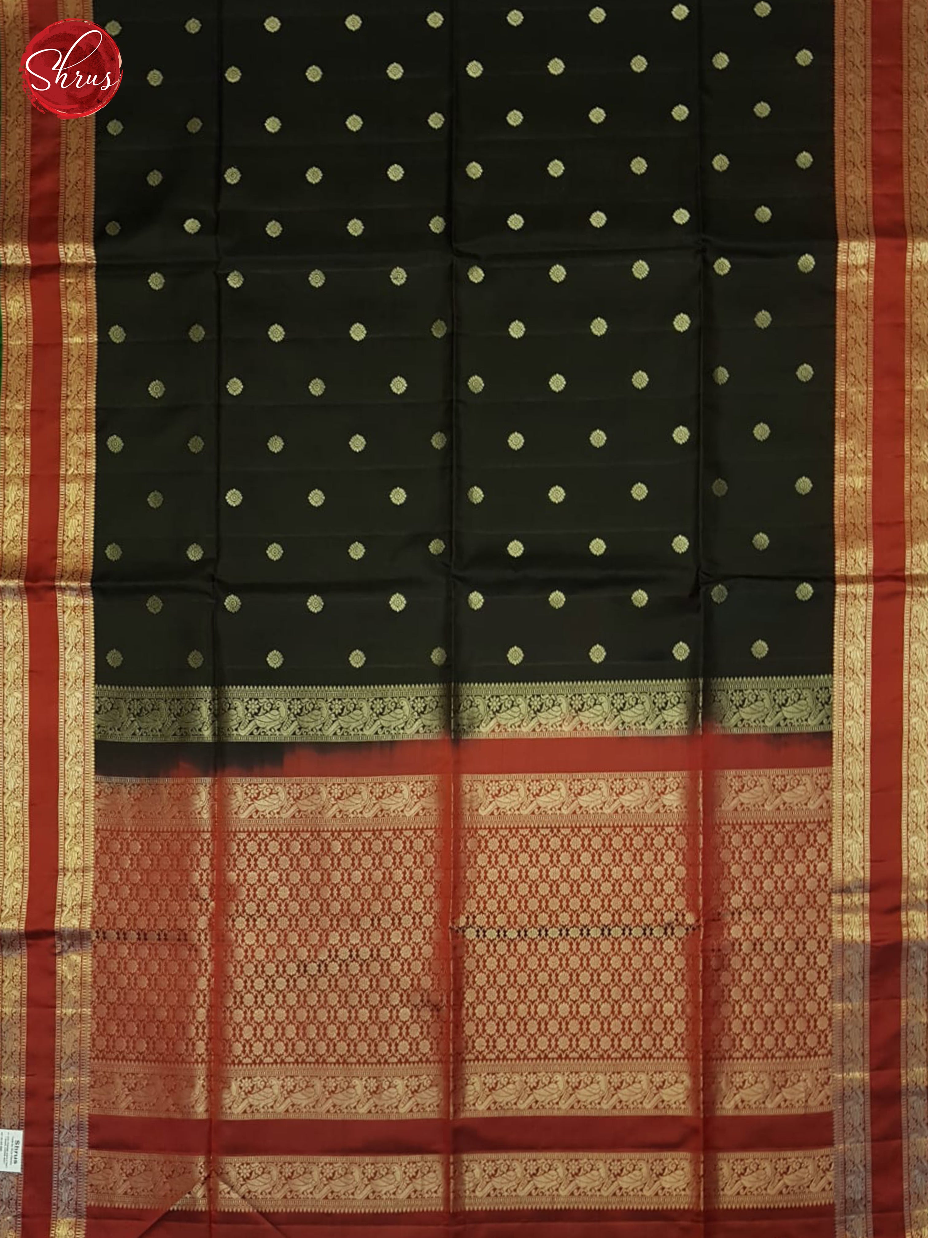 Black And Maroon- Soft Silk Saree-2