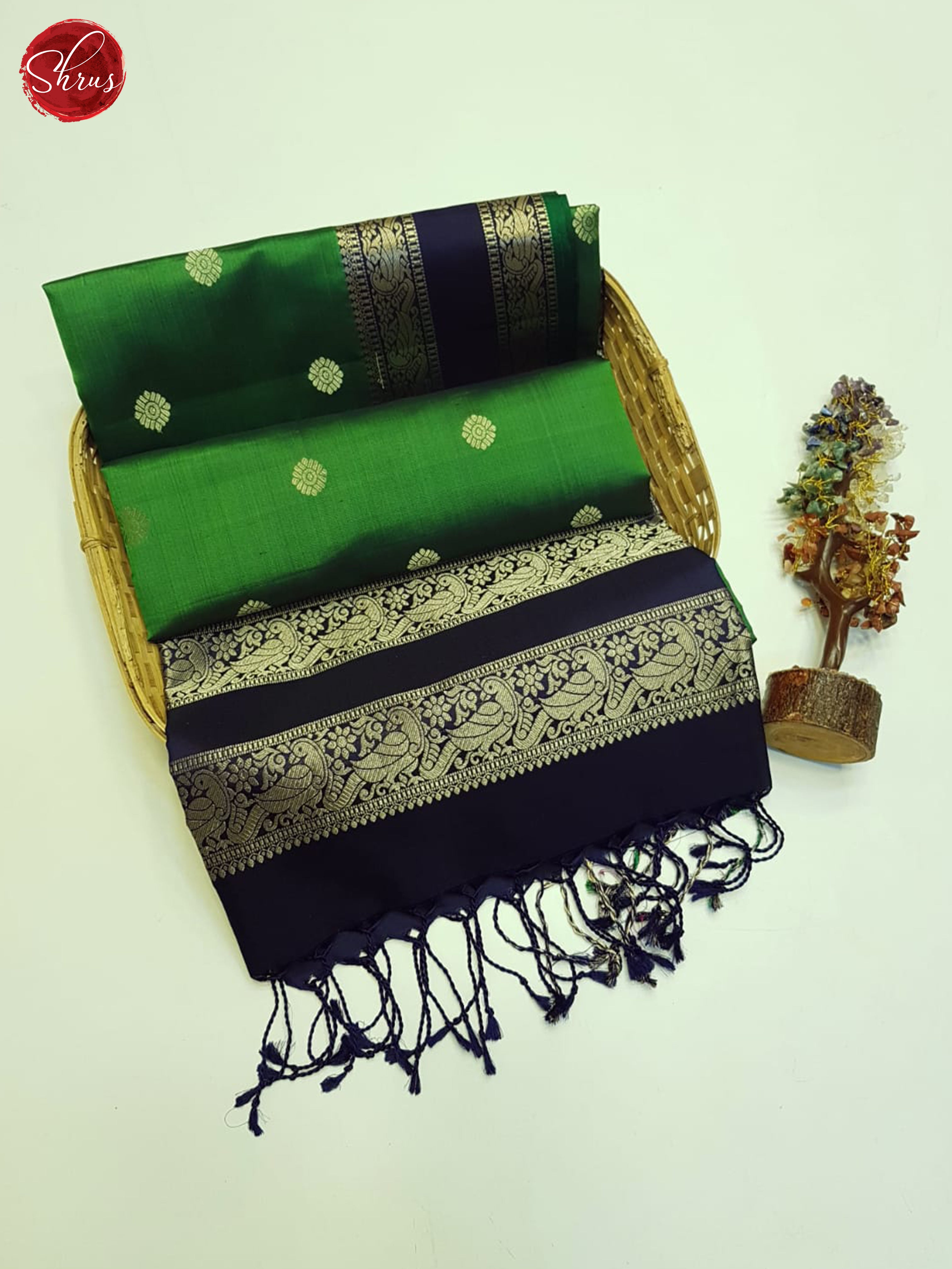 Green And Blue- Soft Silk Saree - Shop on ShrusEternity.com