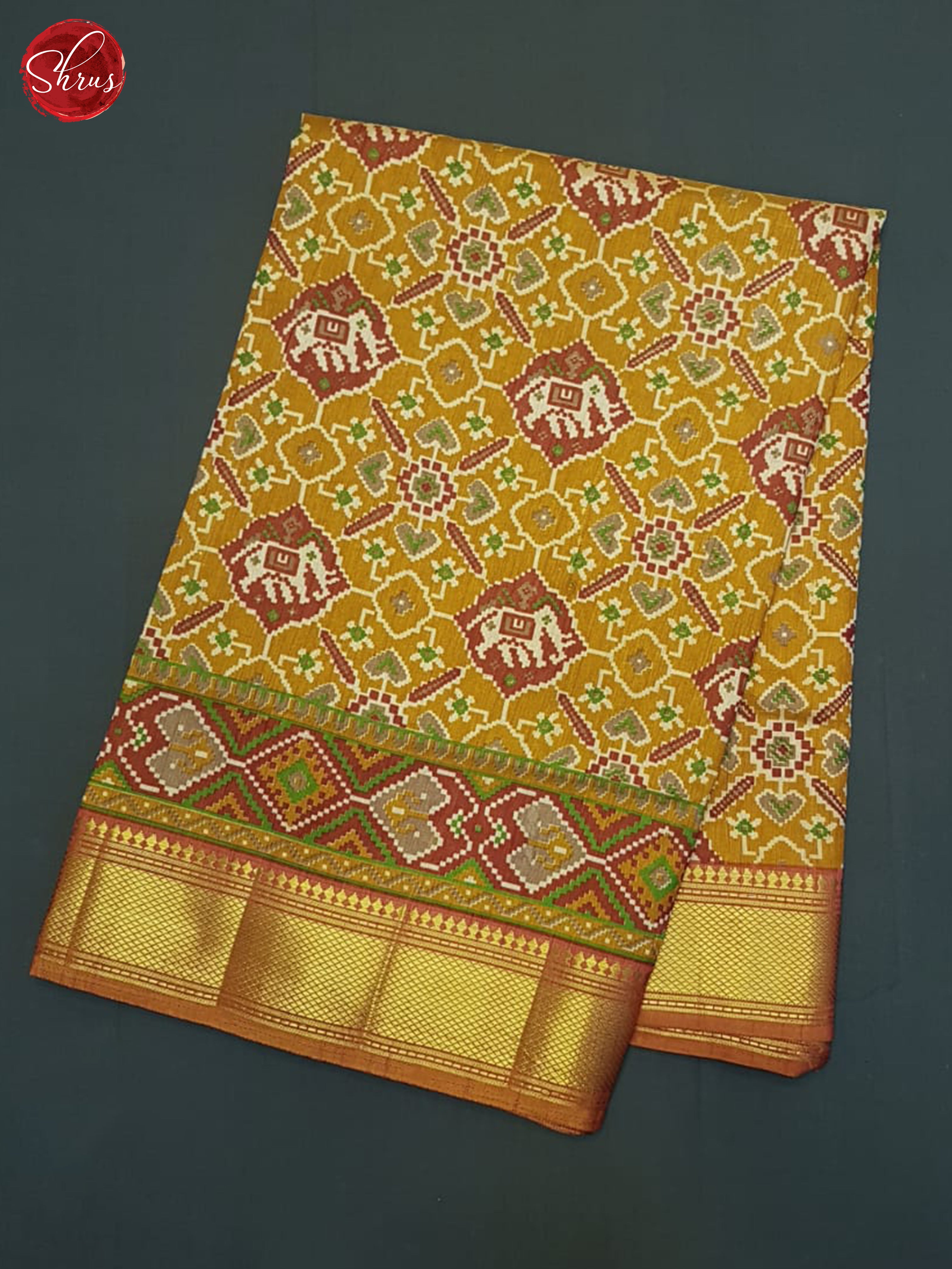 Mustard & Brick- Semi Patola Saree - Shop on ShrusEternity.com