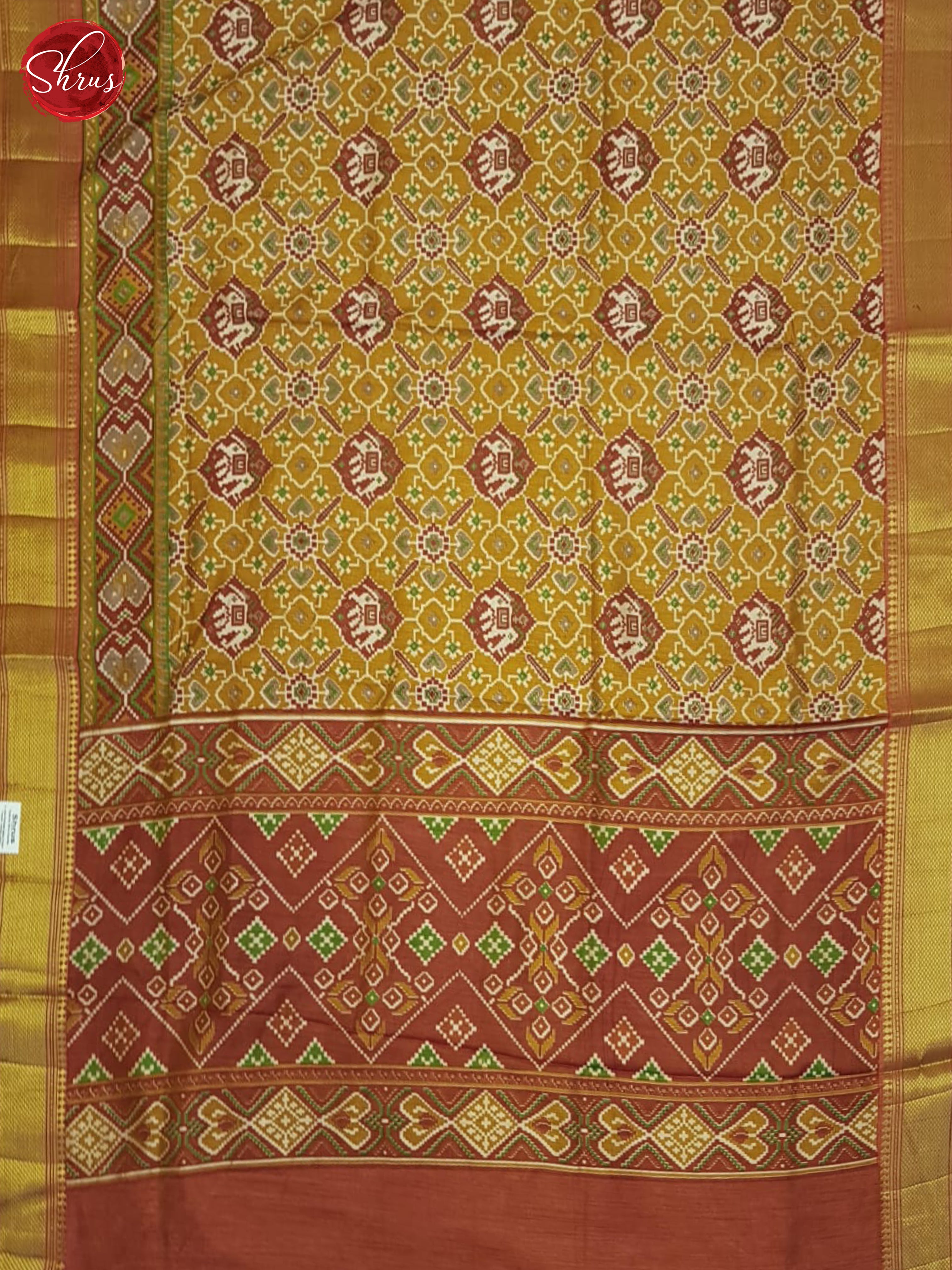 Mustard & Brick- Semi Patola Saree - Shop on ShrusEternity.com
