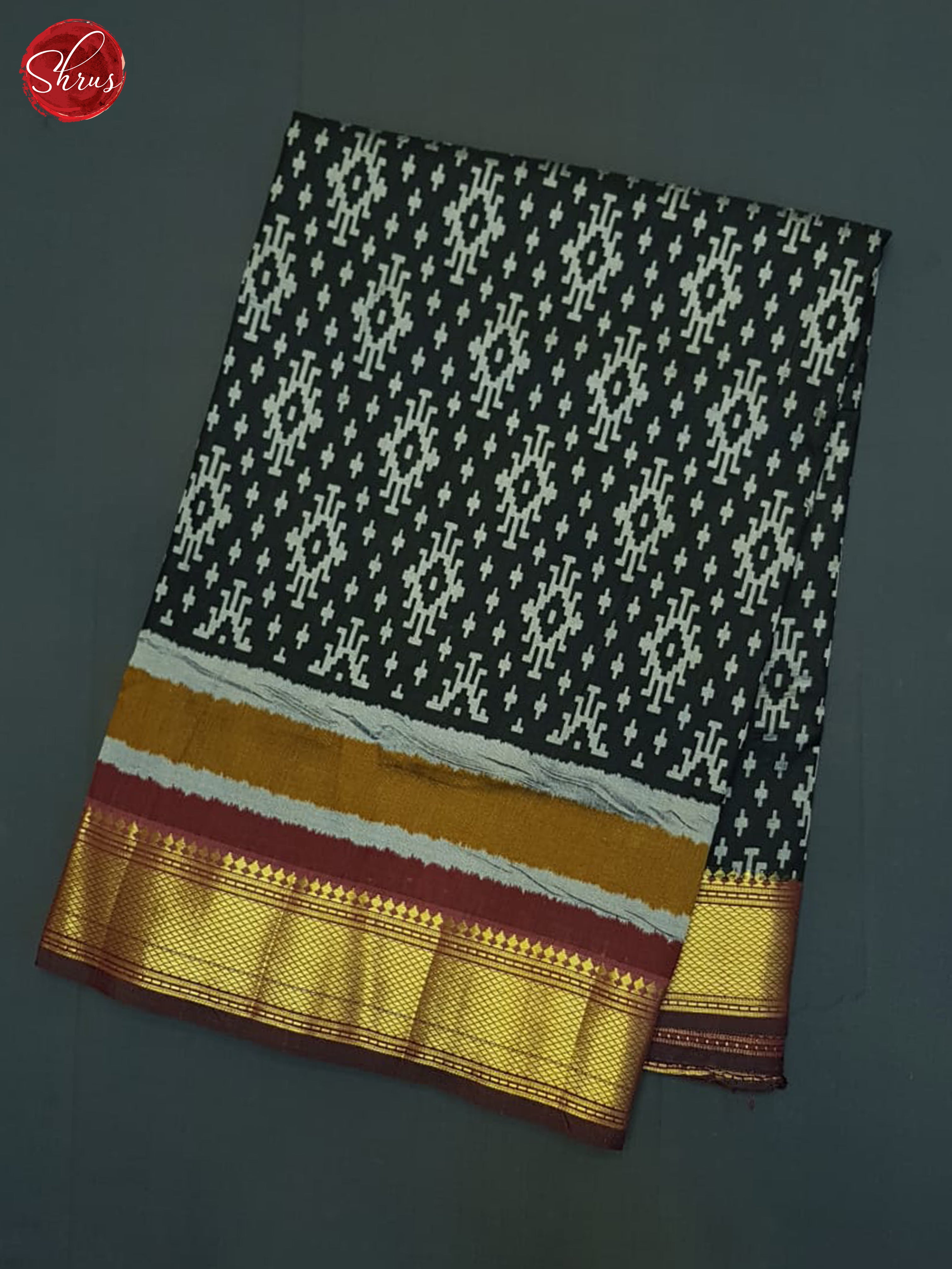Black & Maroon- Semi Patola Saree - Shop on ShrusEternity.com