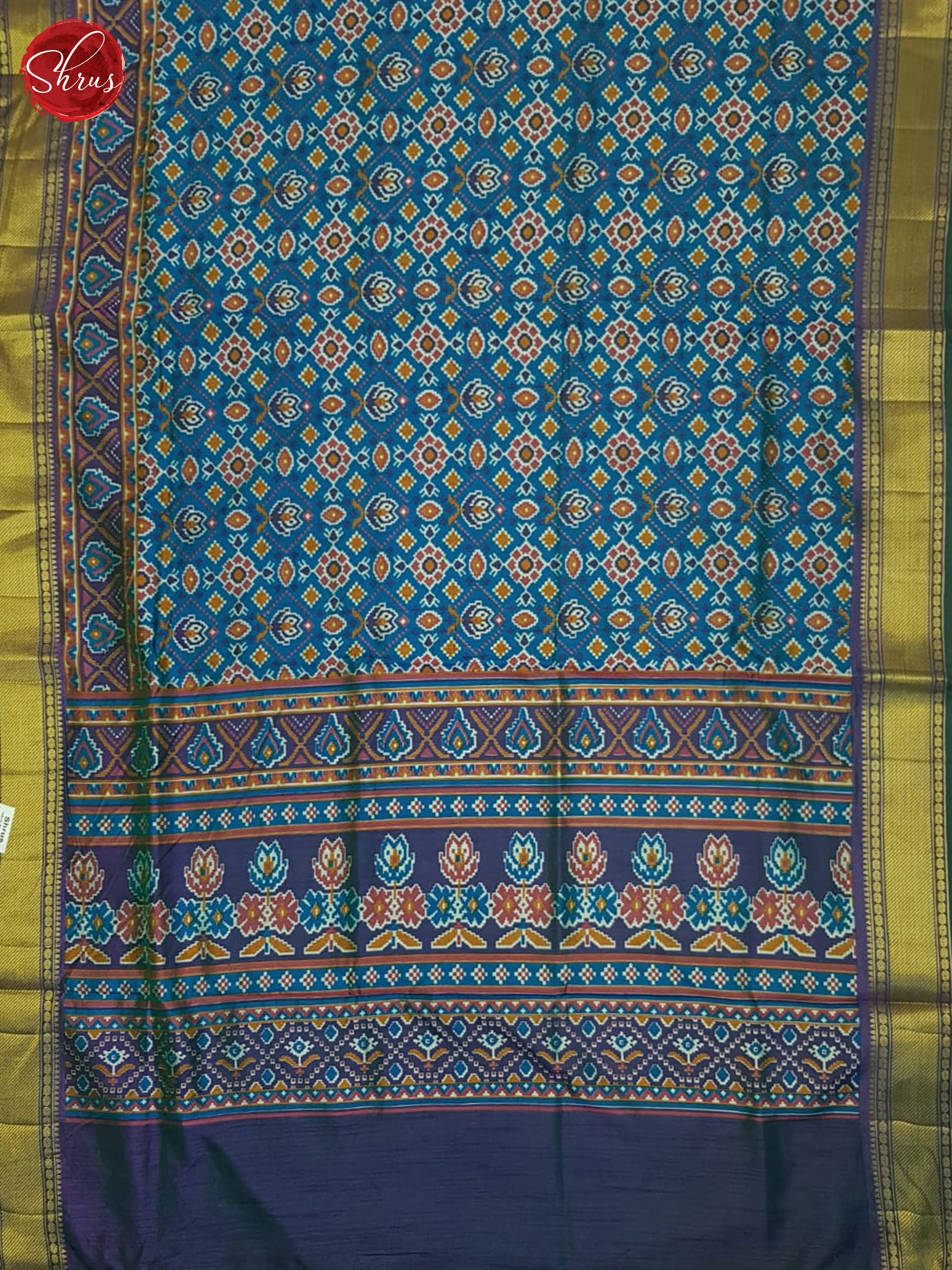 Blue & Purple - Semi Patola Saree - Shop on ShrusEternity.com