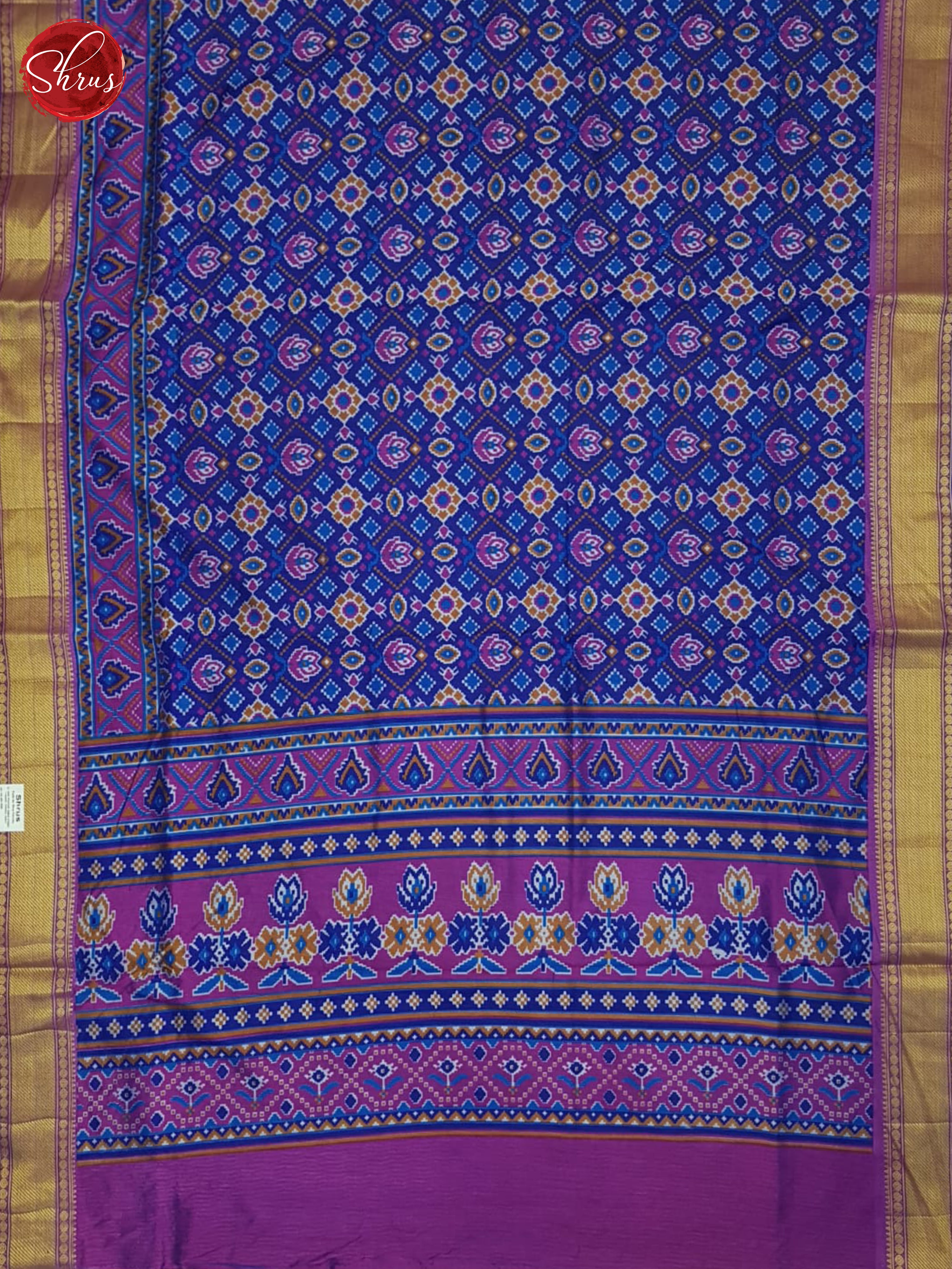 Blue & Purple - Semi Patola saree - Shop on ShrusEternity.com