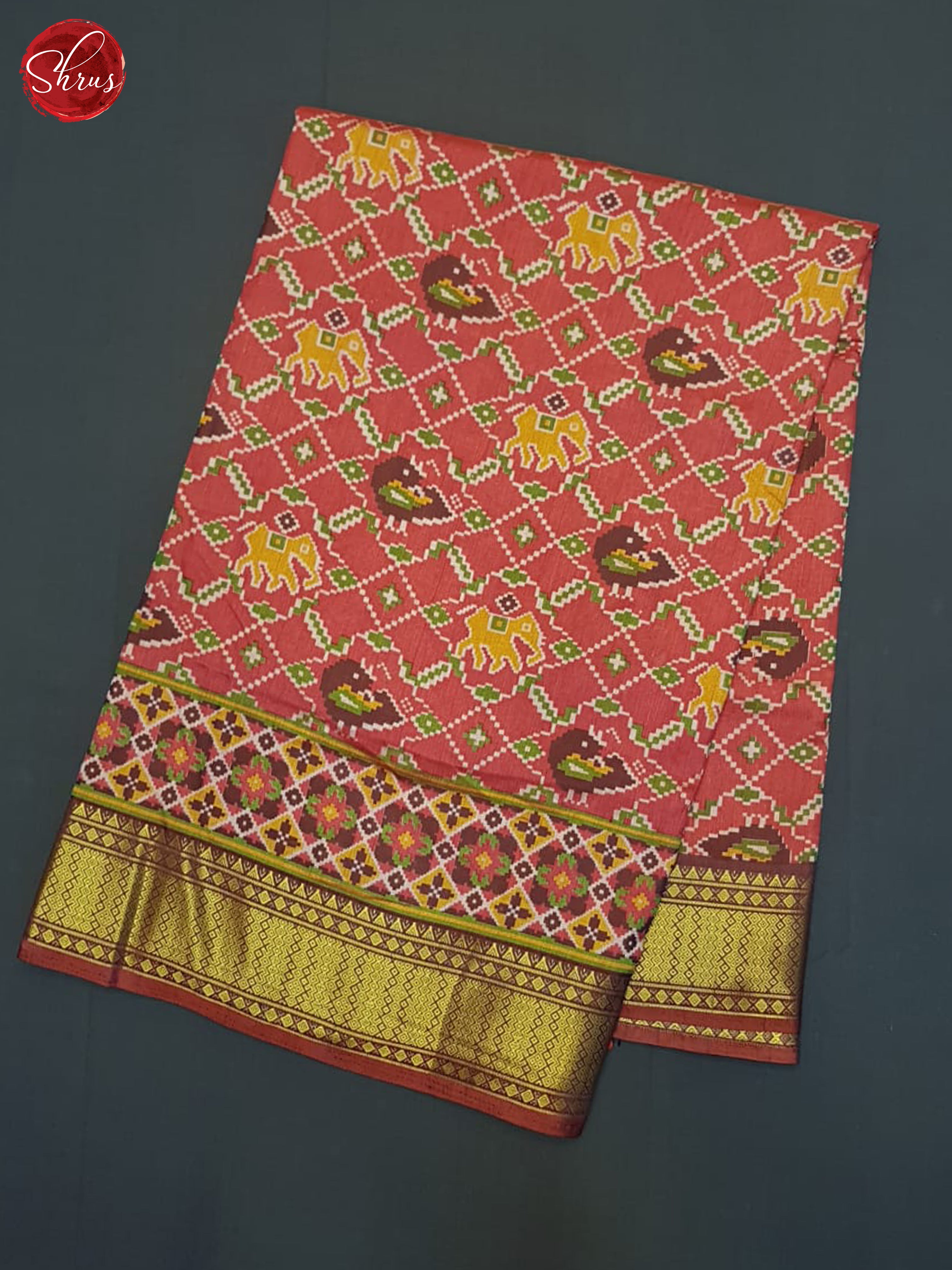 Brick & Brown - Semi Patola Saree - Shop on ShrusEternity.com