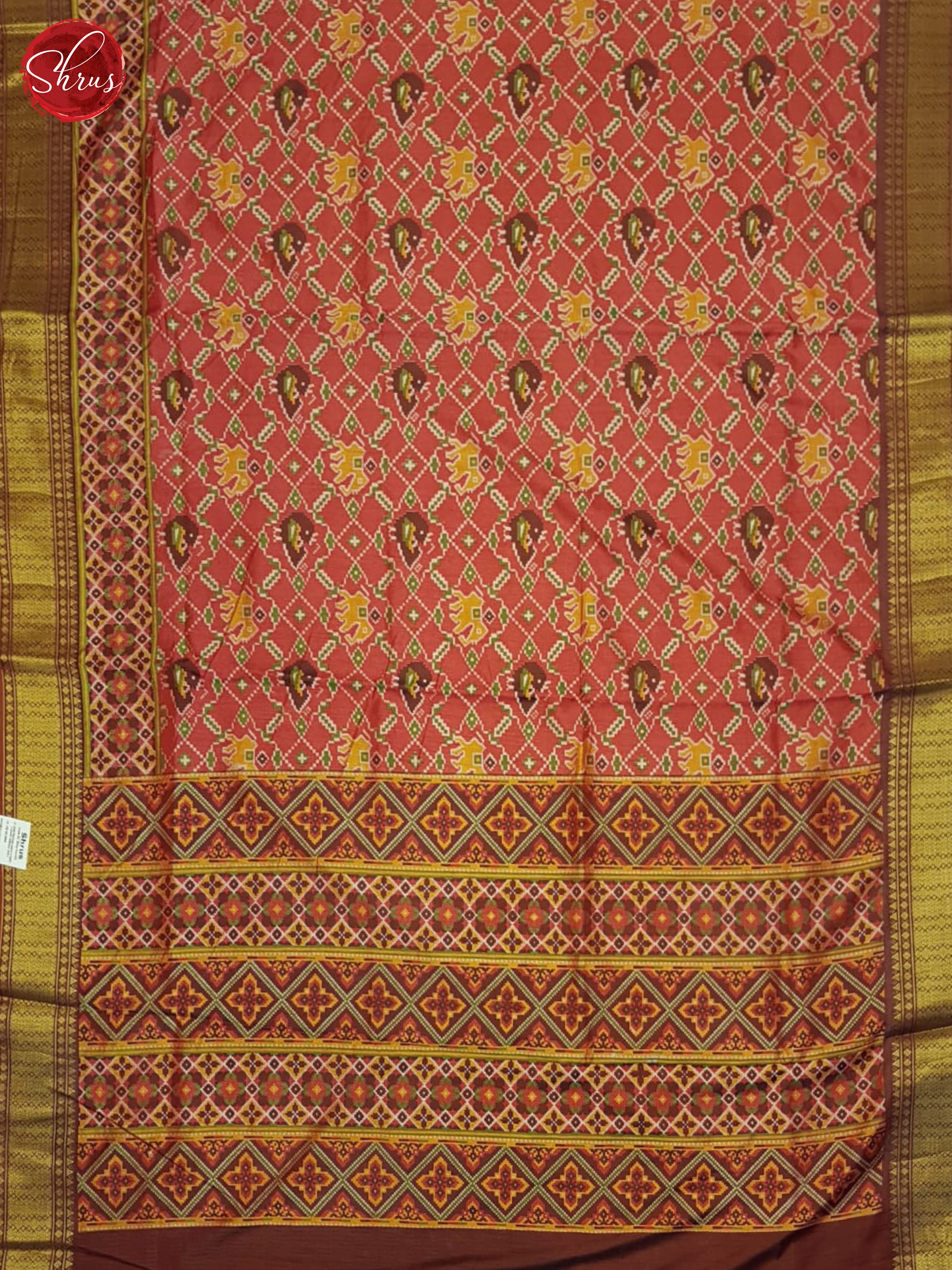 Brick & Brown - Semi Patola Saree - Shop on ShrusEternity.com