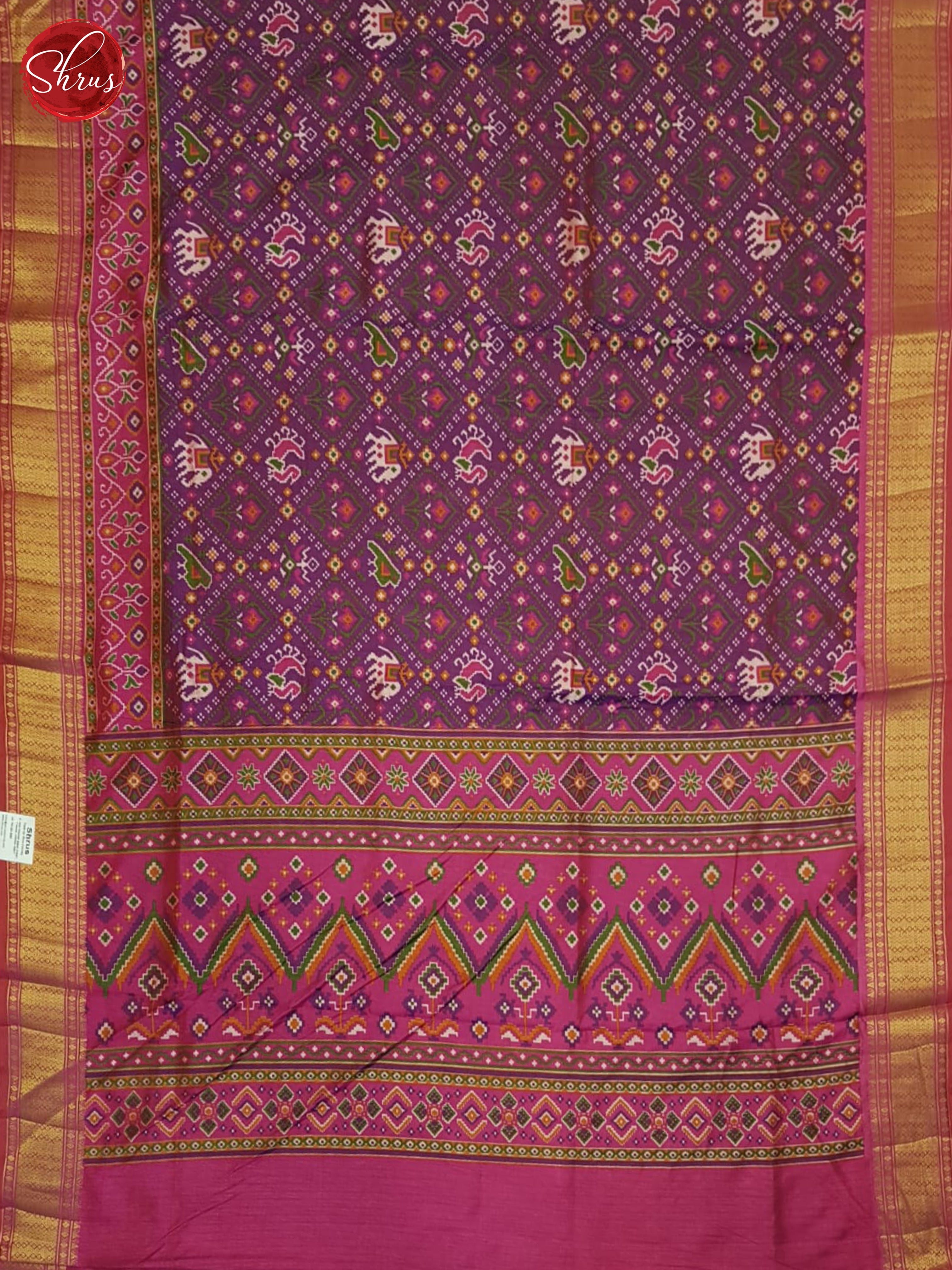 Purple & Pink- Semi Patola Saree - Shop on ShrusEternity.com
