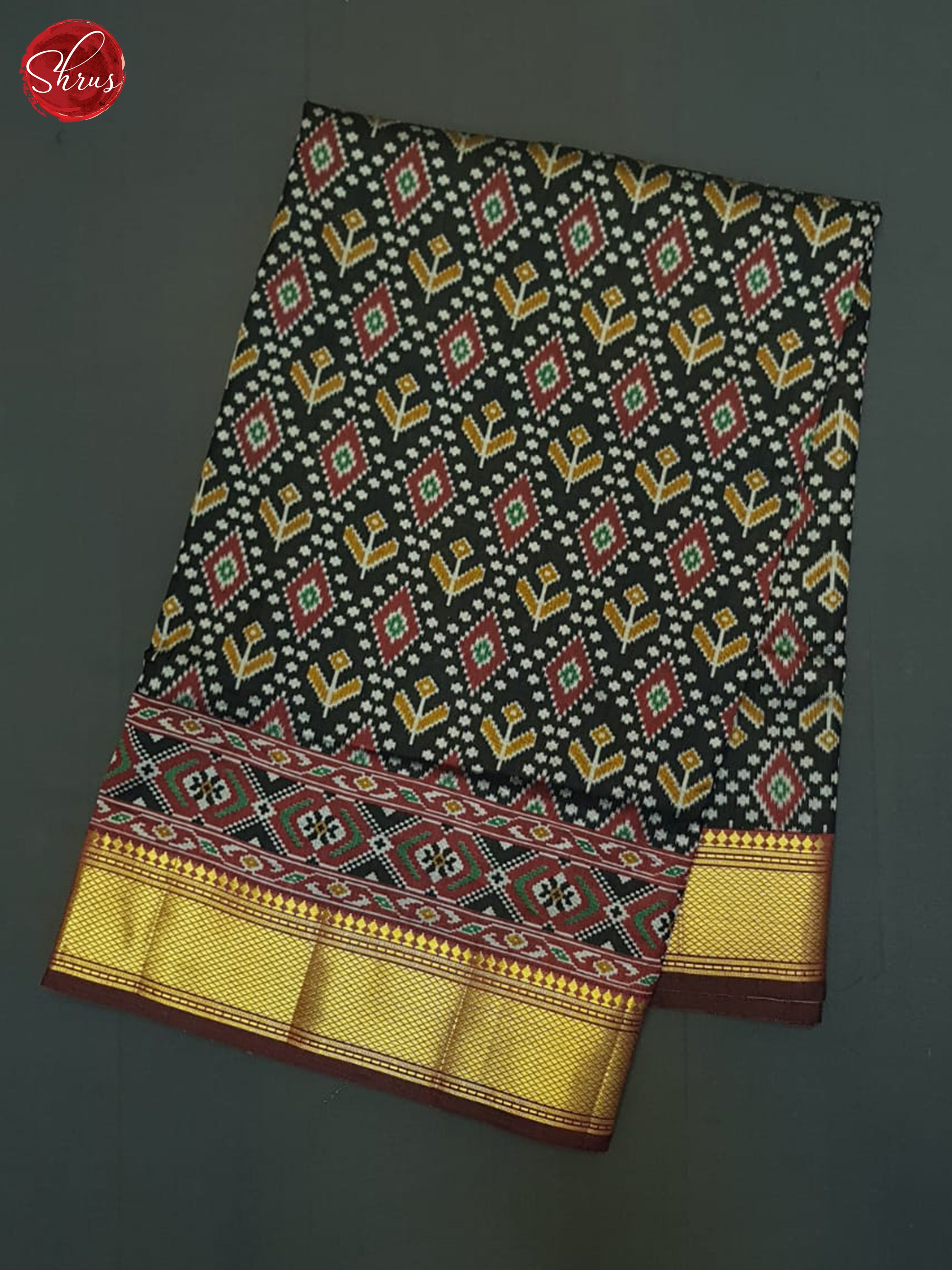 Black And Maroon- Semi Patola Saree - Shop on ShrusEternity.com