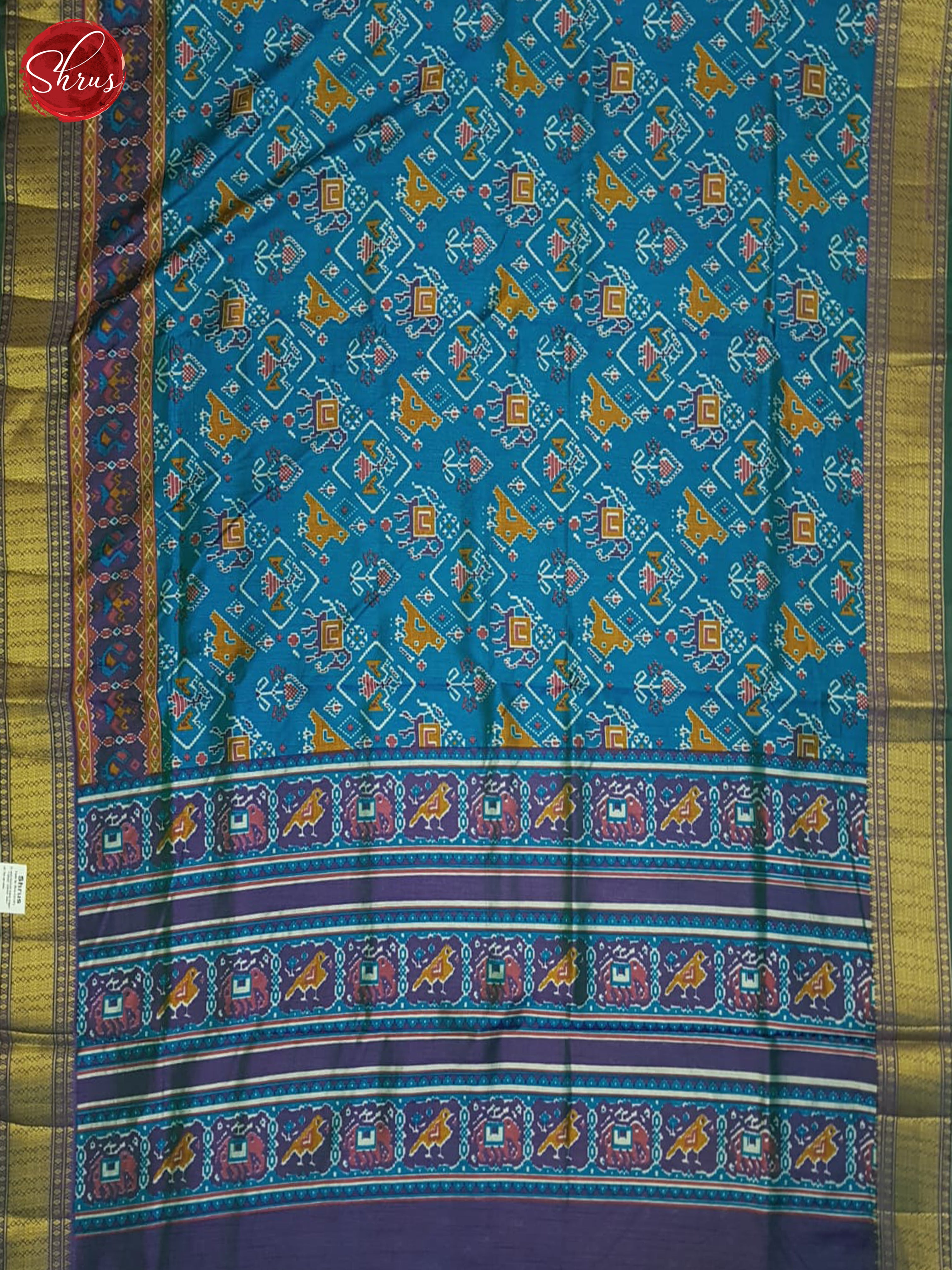 Blue & Purple- Semi Patola Saree - Shop on ShrusEternity.com