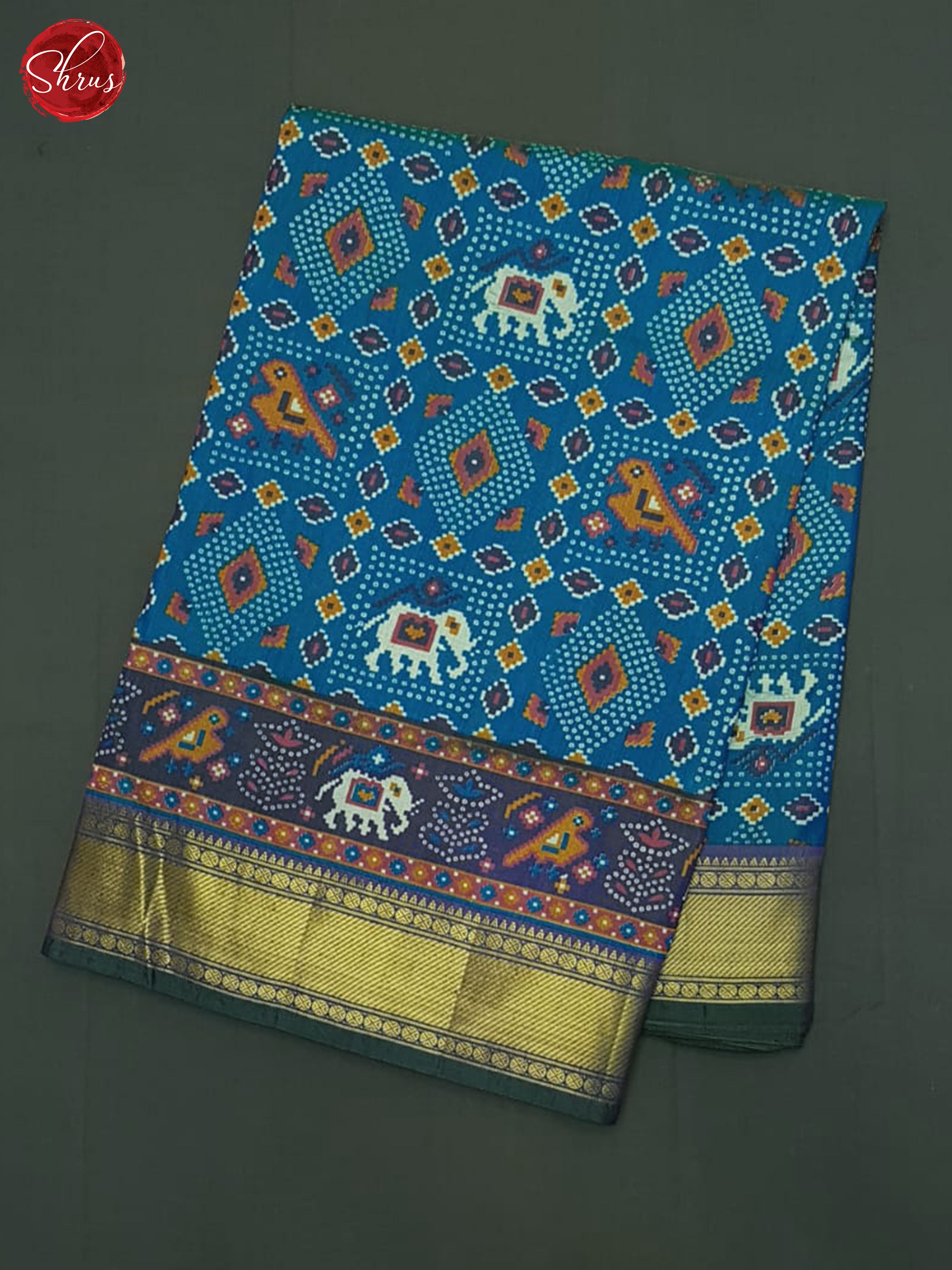Blue & Purple - Semi Patola Saree - Shop on ShrusEternity.com