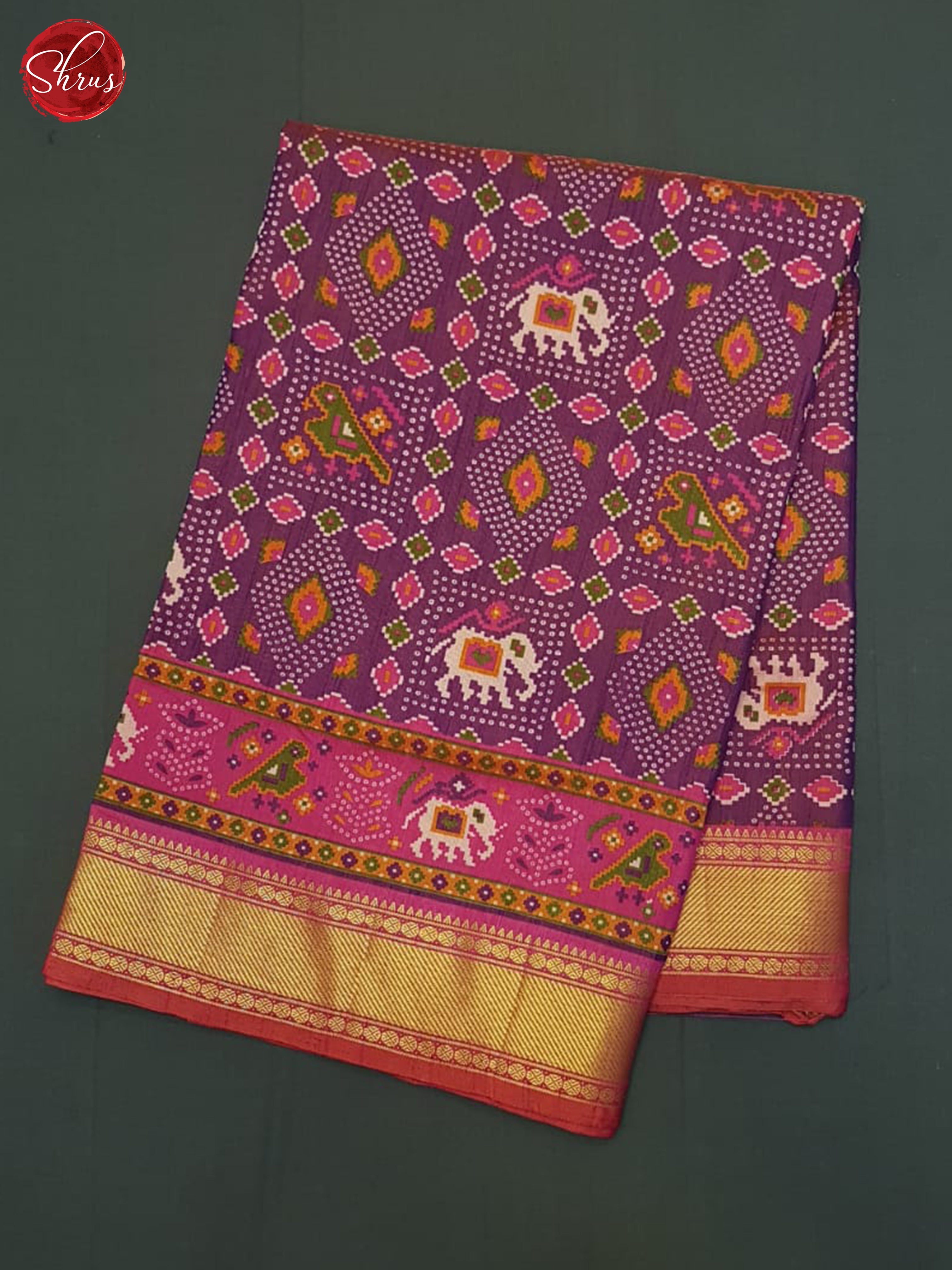 Purple & Pink-Semi Patola Saree - Shop on ShrusEternity.com