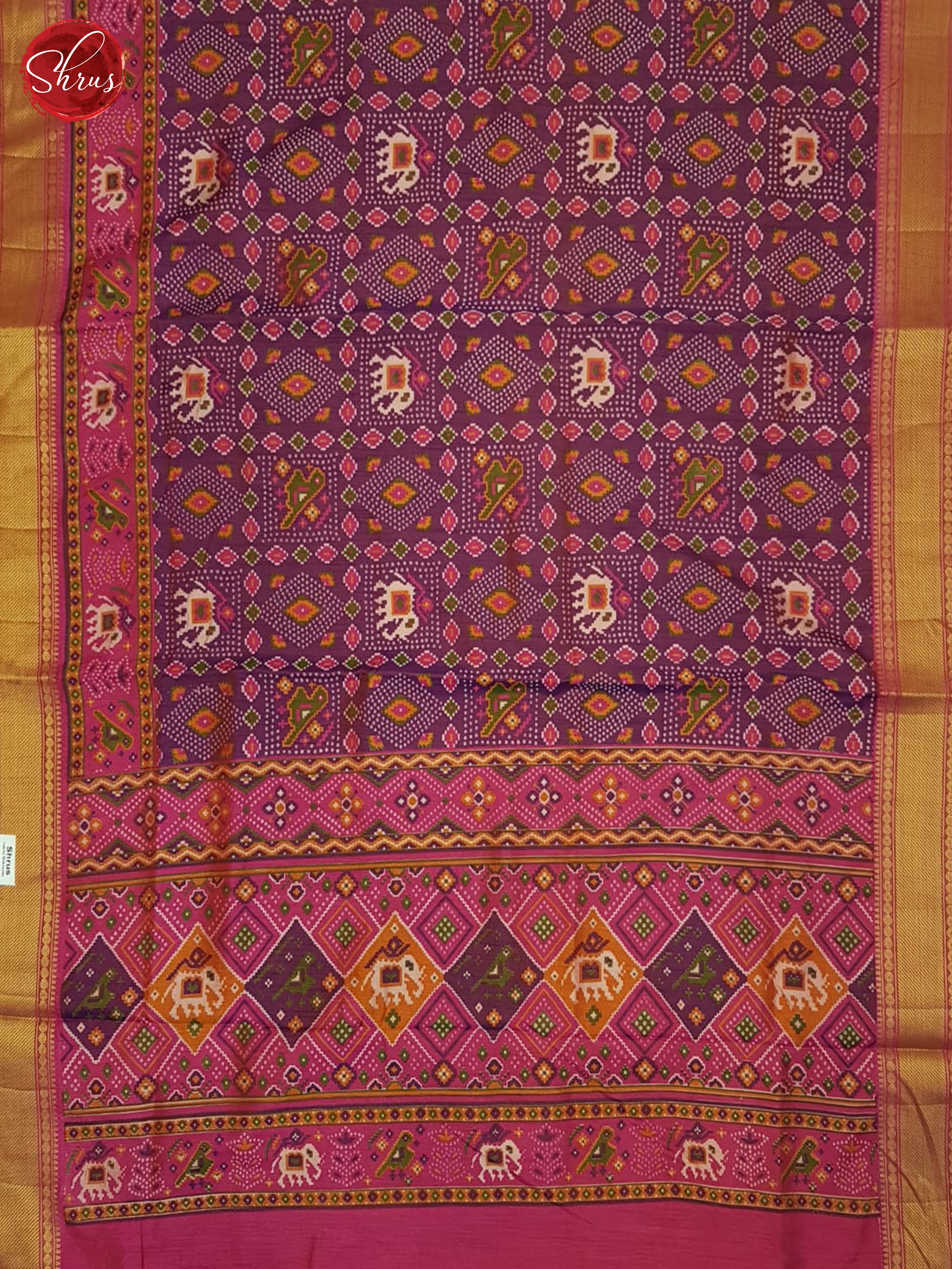 Purple & Pink-Semi Patola Saree - Shop on ShrusEternity.com
