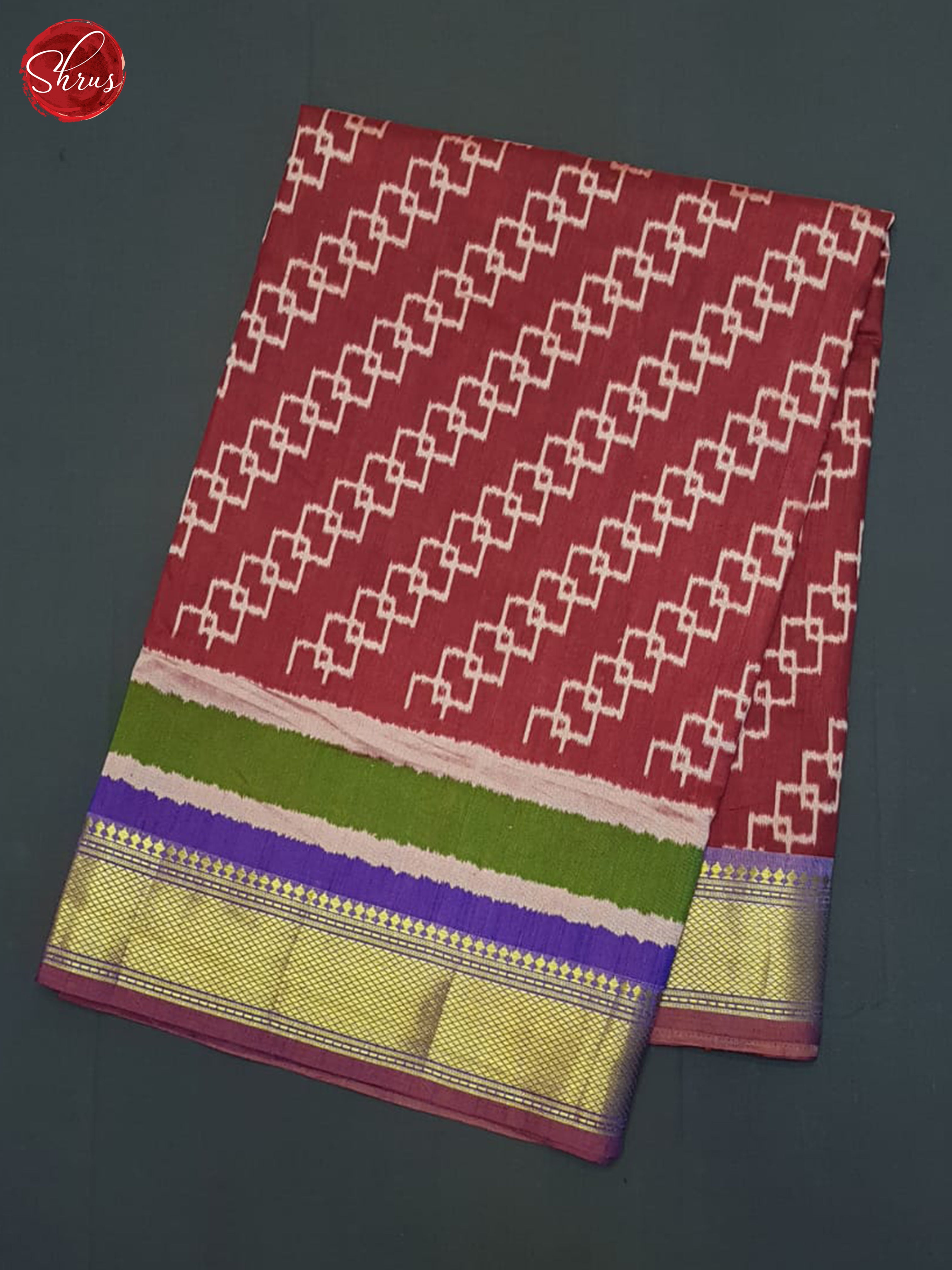 Maroon & Purple- Semi Paola Saree - Shop on ShrusEternity.com