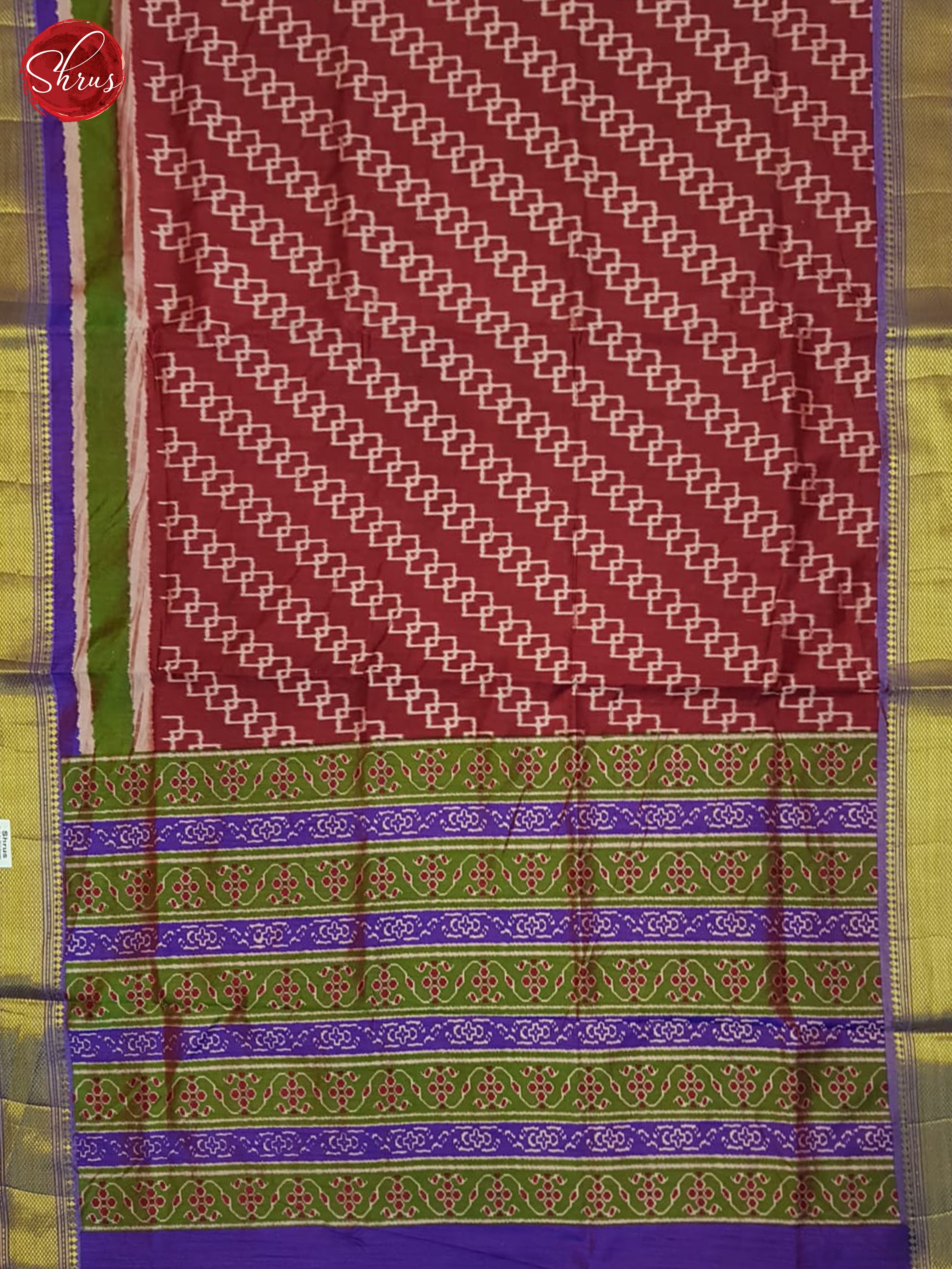 Maroon & Purple- Semi Paola Saree - Shop on ShrusEternity.com