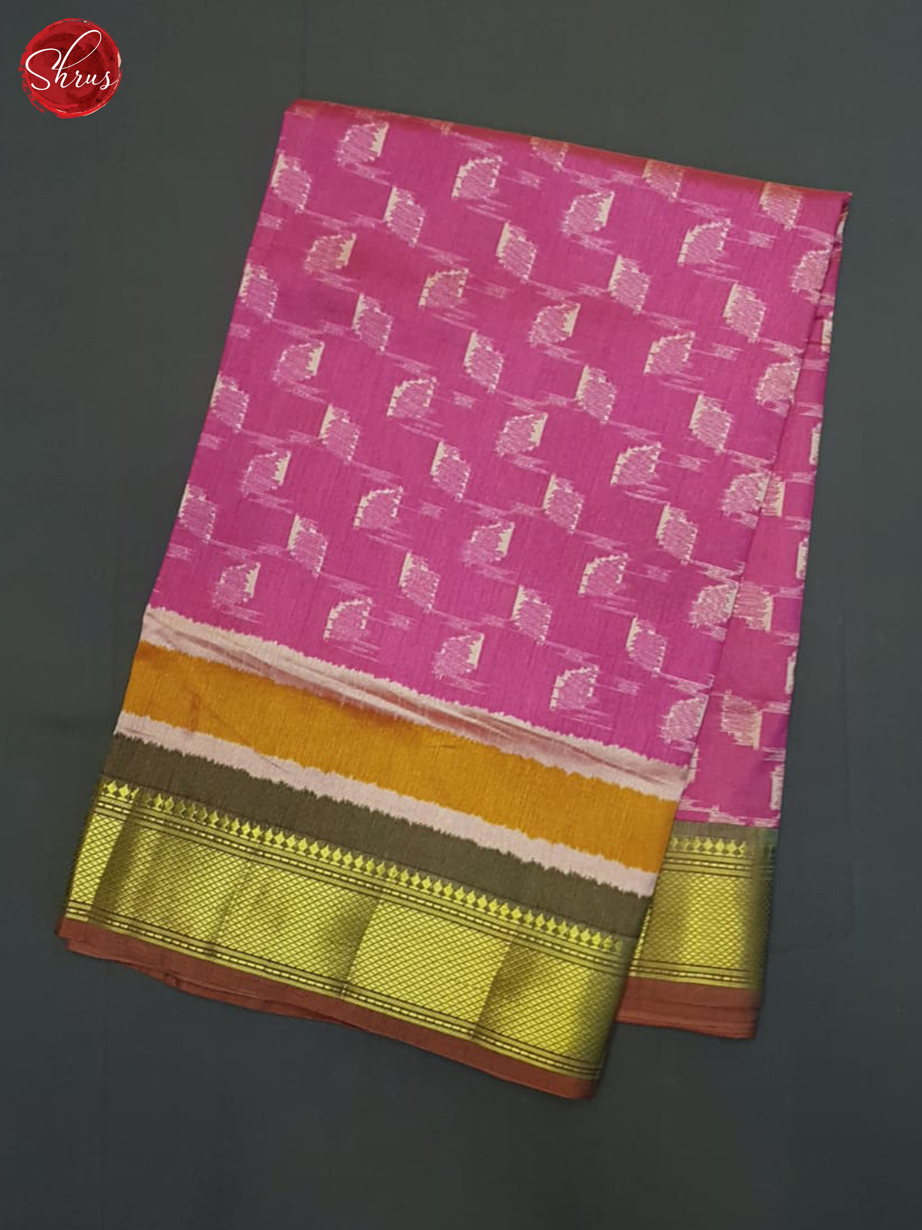 Pink And Green- Semi Patola Saree - Shop on ShrusEternity.com