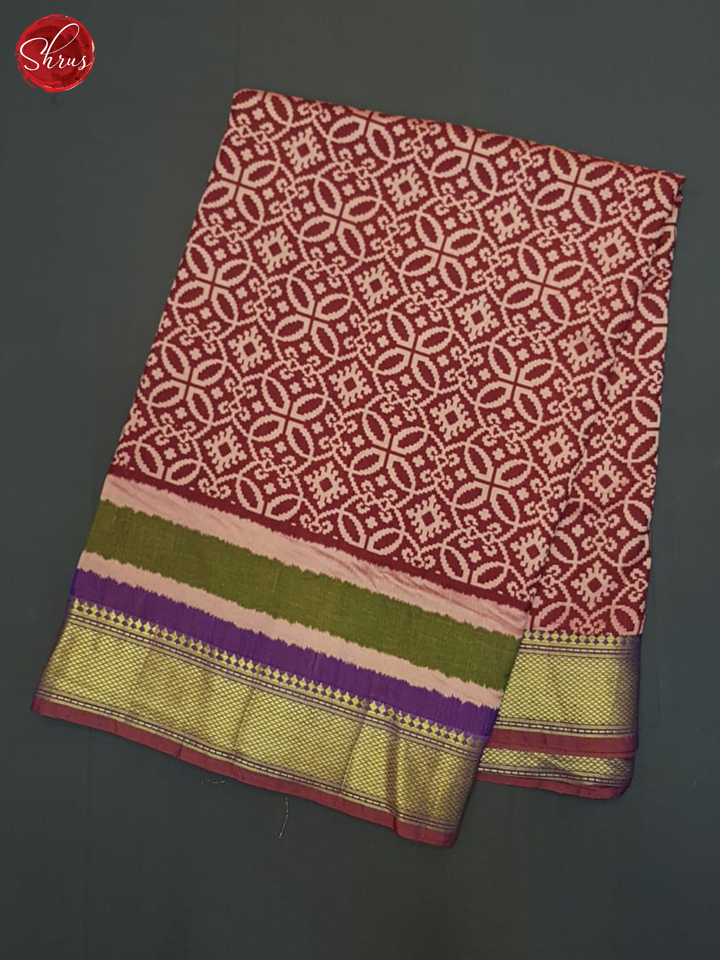 Maroon And Purple- Semi Patola Saree - Shop on ShrusEternity.com