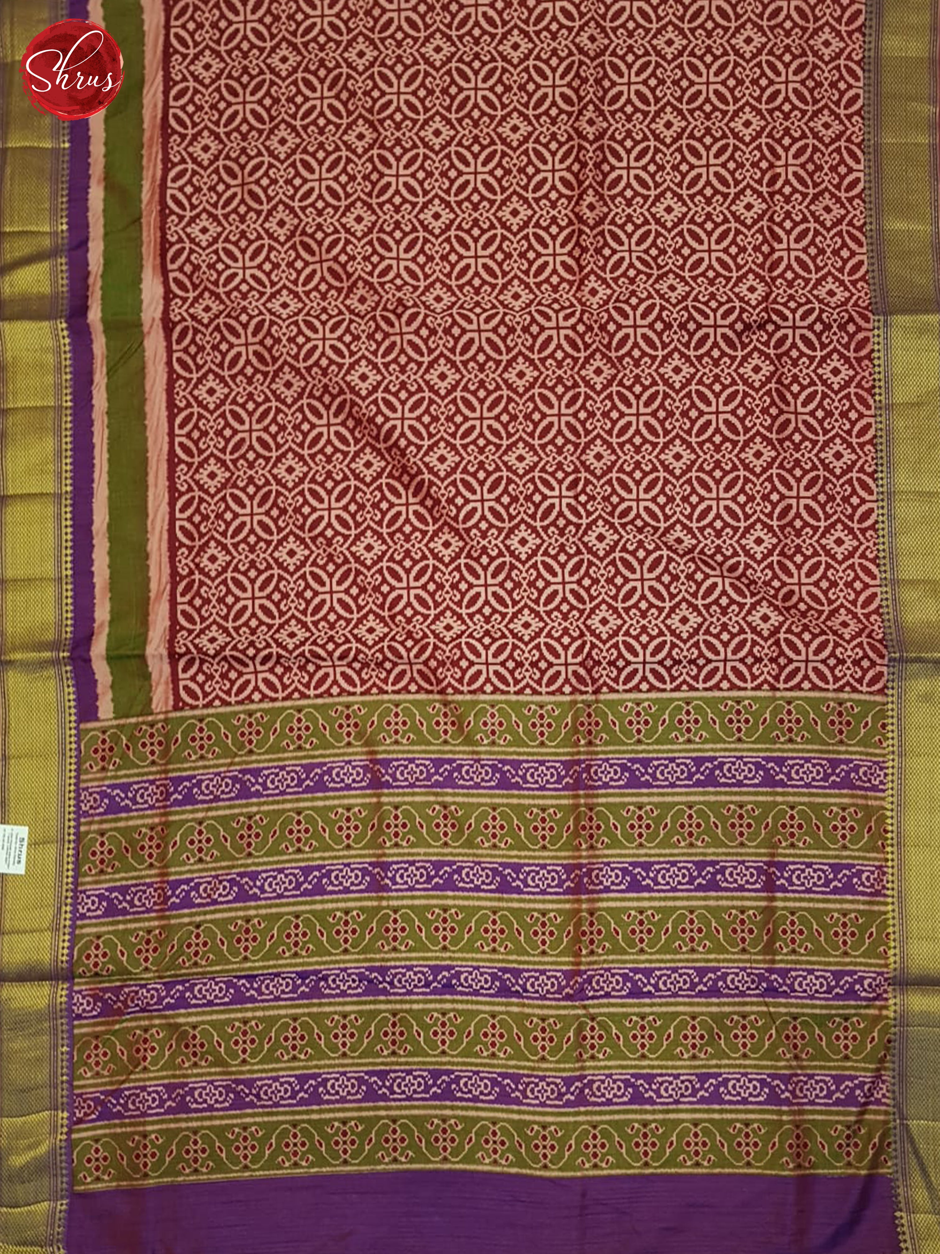 Maroon And Purple- Semi Patola Saree - Shop on ShrusEternity.com