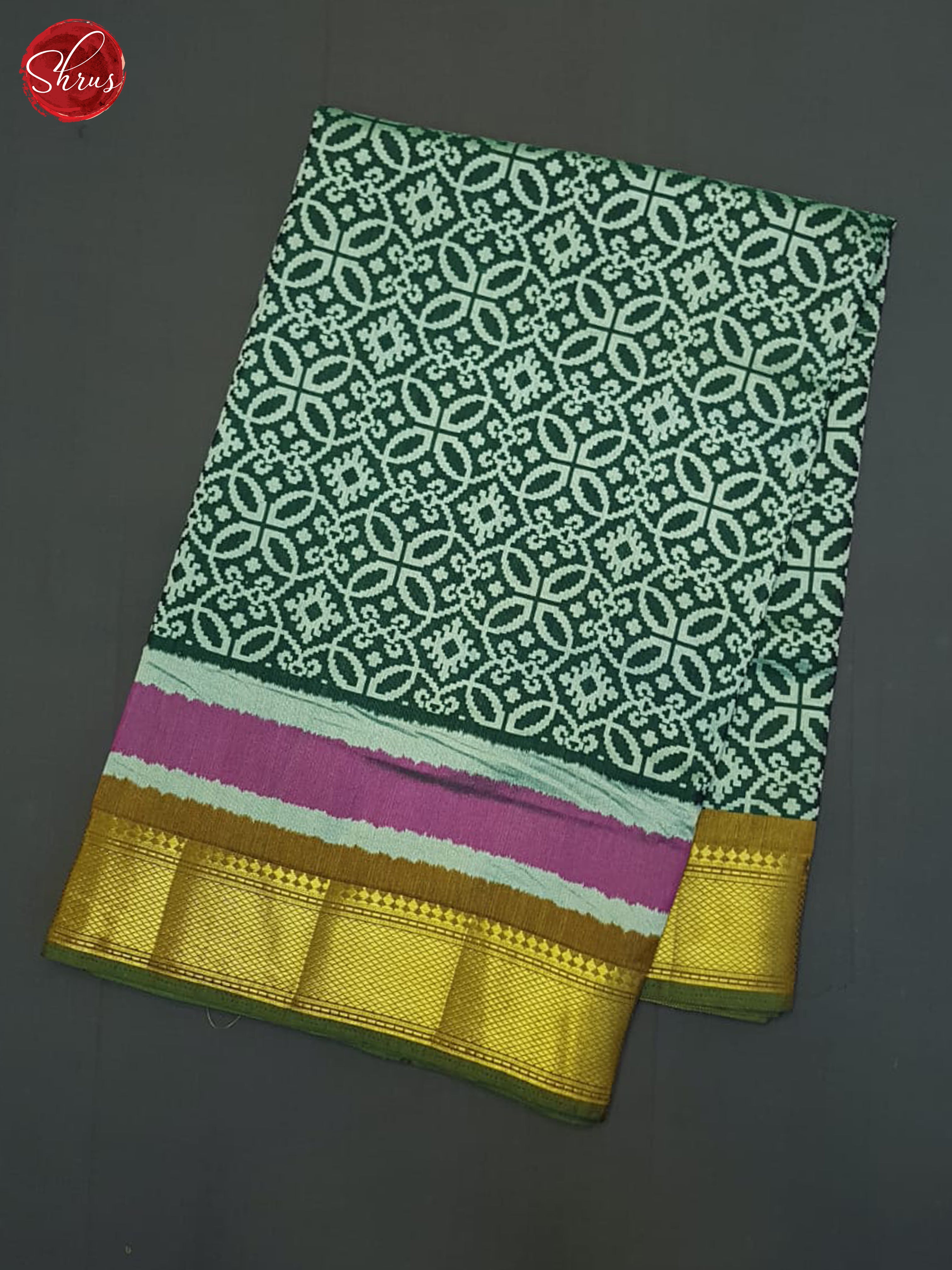 Green And Brown- Semi Patola Saree - Shop on ShrusEternity.com