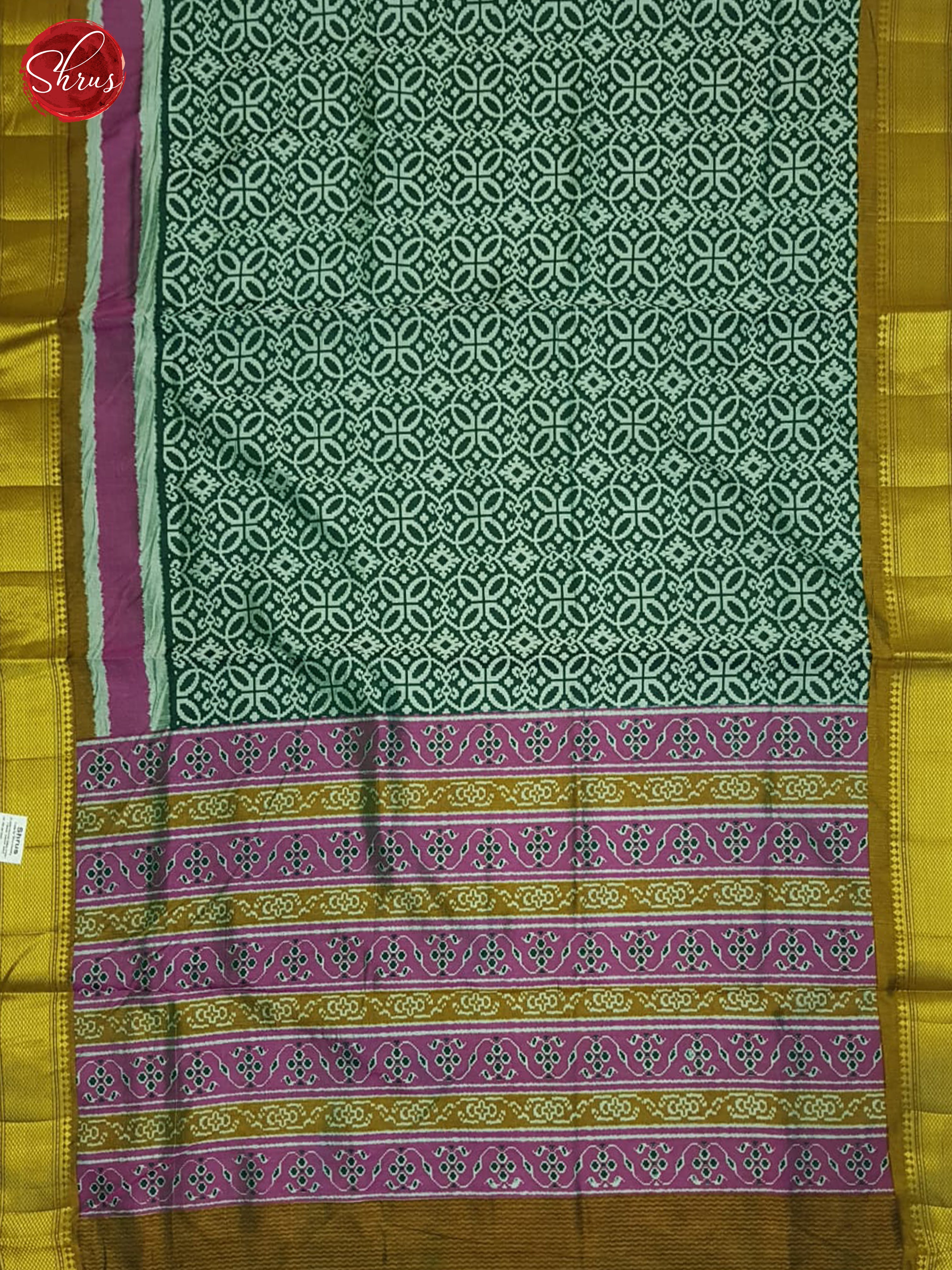 Green And Brown- Semi Patola Saree - Shop on ShrusEternity.com