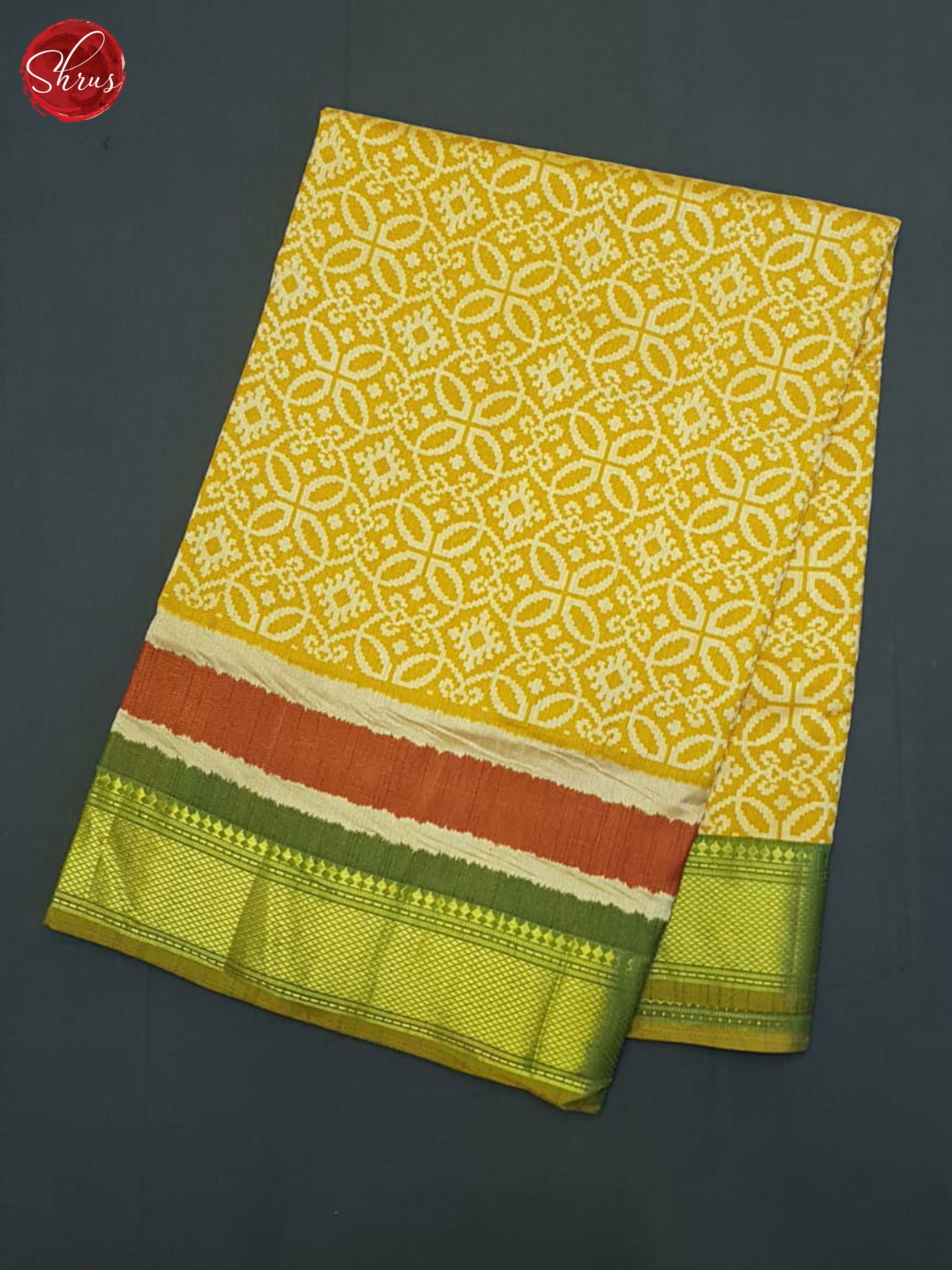 Mustard And Green- Semi Patola Saree - Shop on ShrusEternity.com